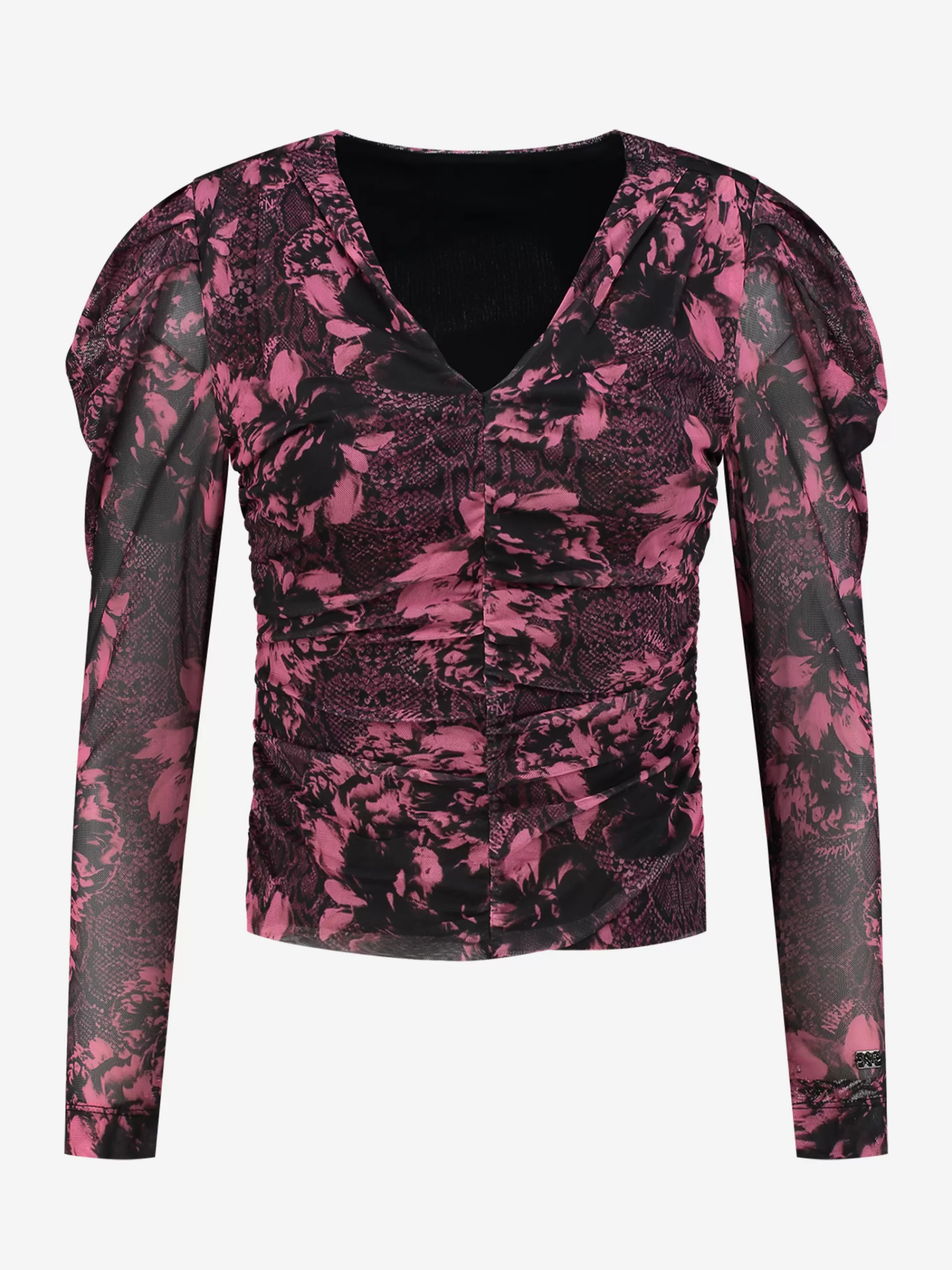 FIFTH HOUSE Tops-Aangesloten top met all-over print Deepred