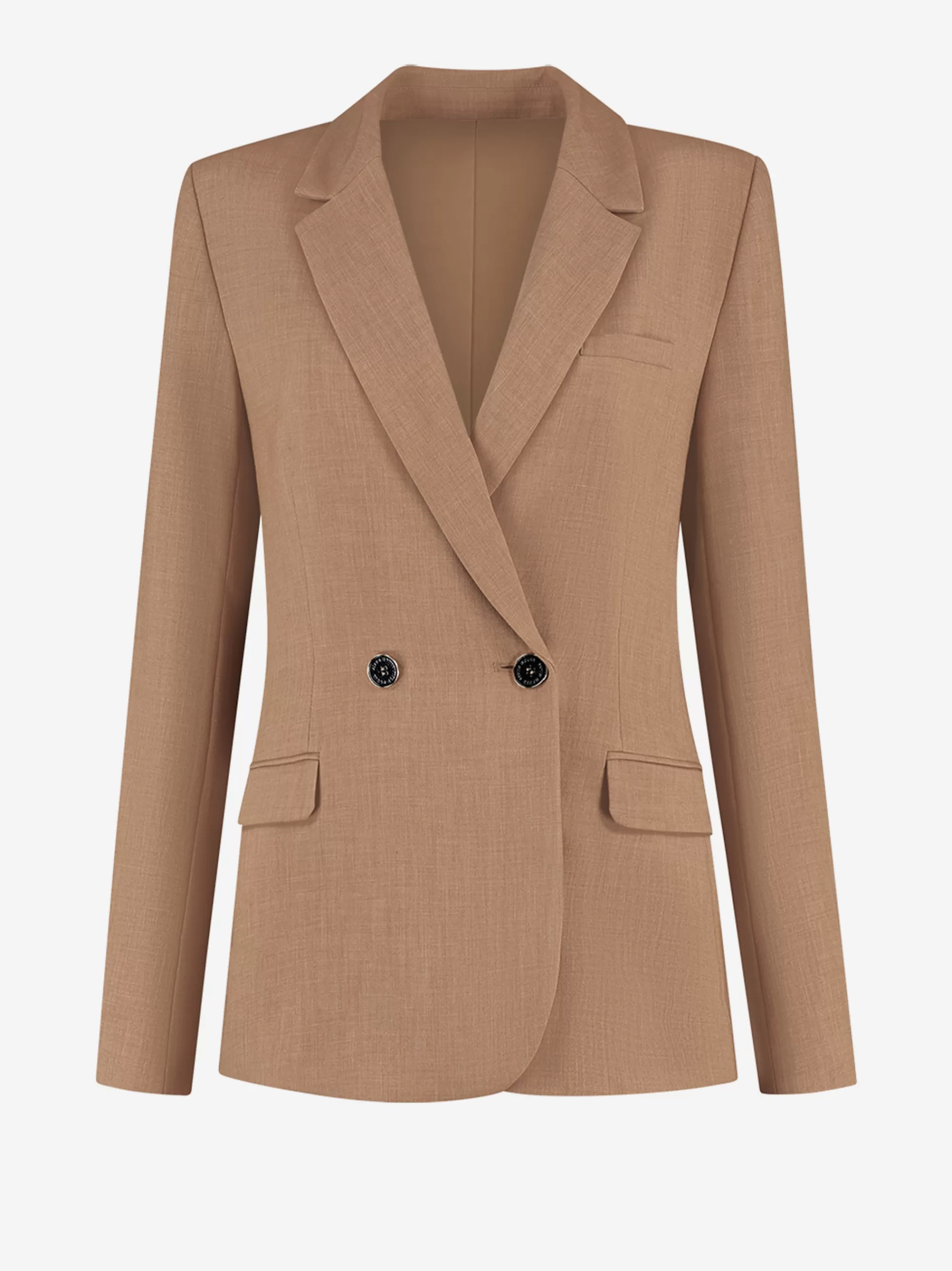 FIFTH HOUSE Blazers & Gilets | Sets & Co-ords-Aansluitende blazer met detail op schouders Darkcamel