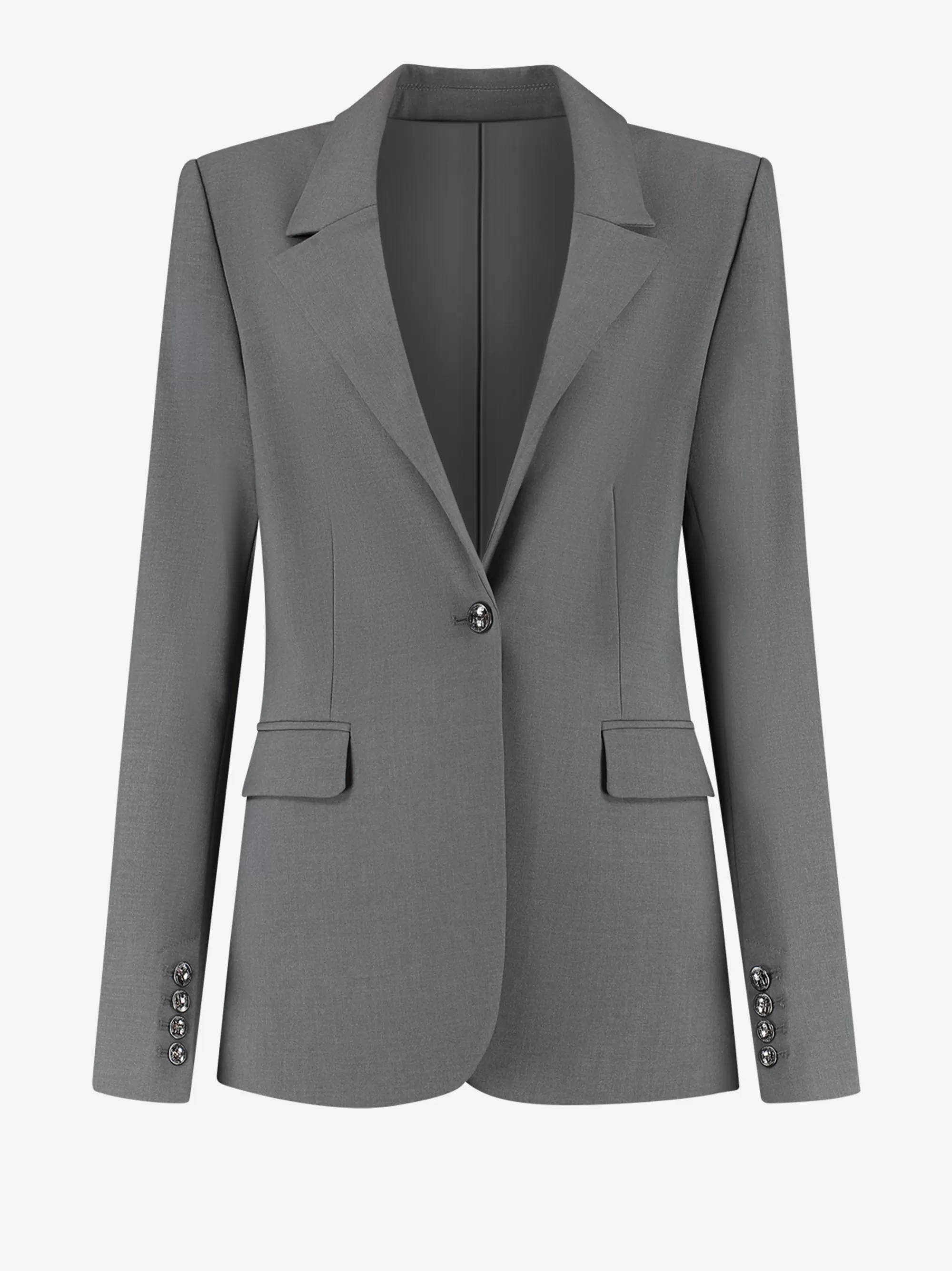 FIFTH HOUSE Sets & Co-ords | Blazers & Gilets-Aansluitende blazer met reverskraag en klepzakken Lightgrey