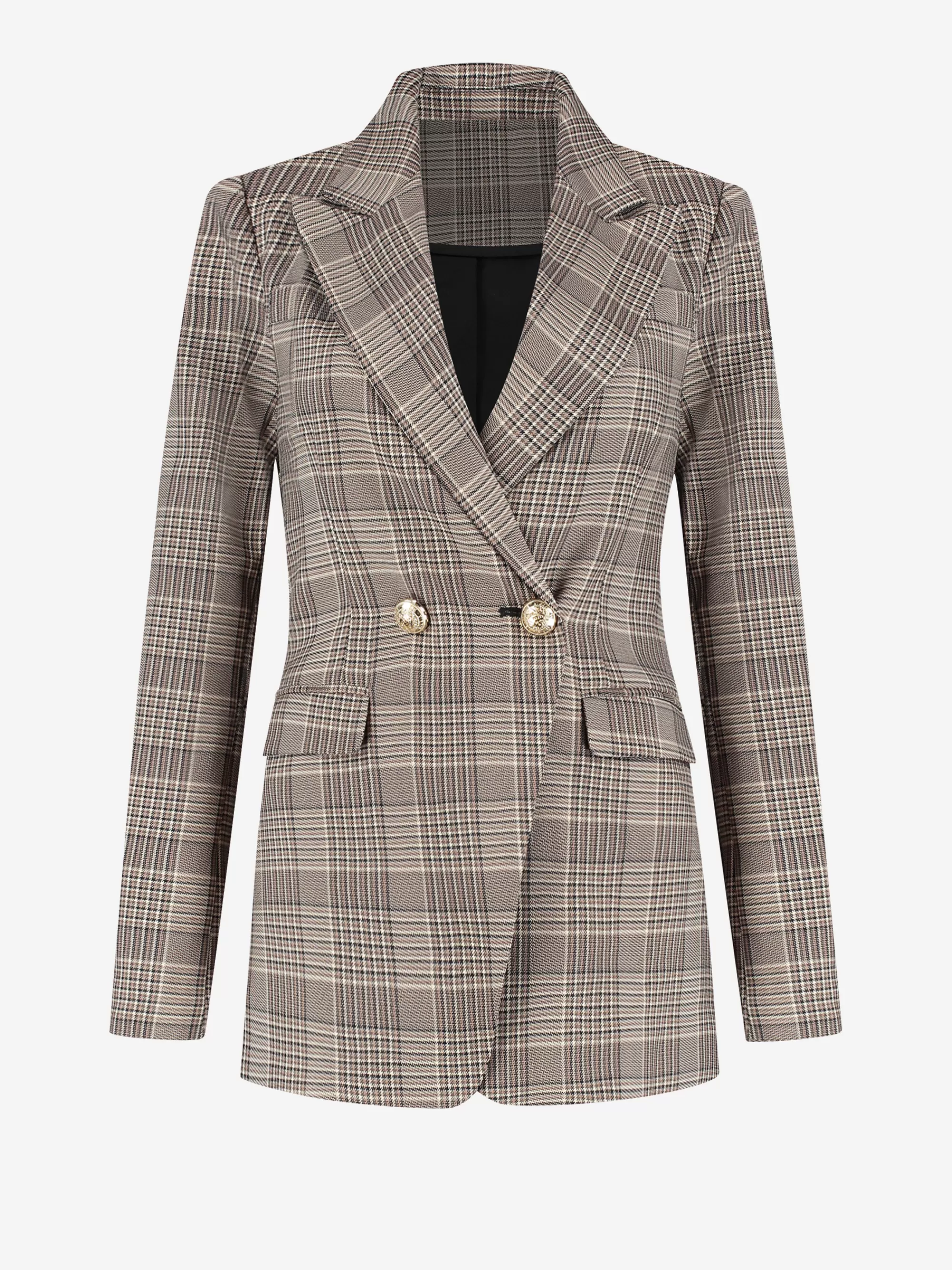 FIFTH HOUSE Blazers & Gilets-Aansluitende geruite blazer Coffee