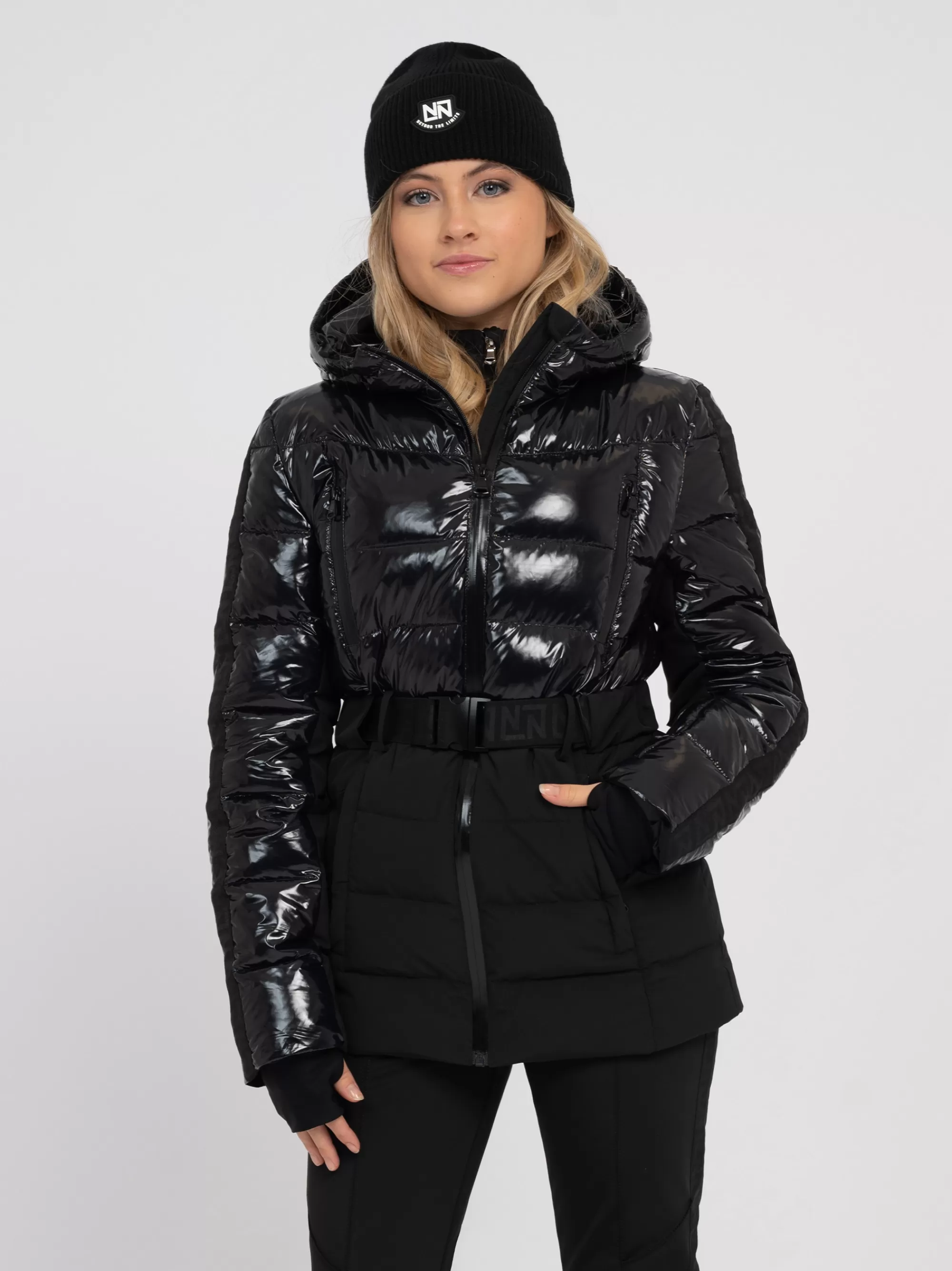 FIFTH HOUSE Skiwear | Jassen & Blazers-Aansluitende ski jas met capuchon en elastische riem Black