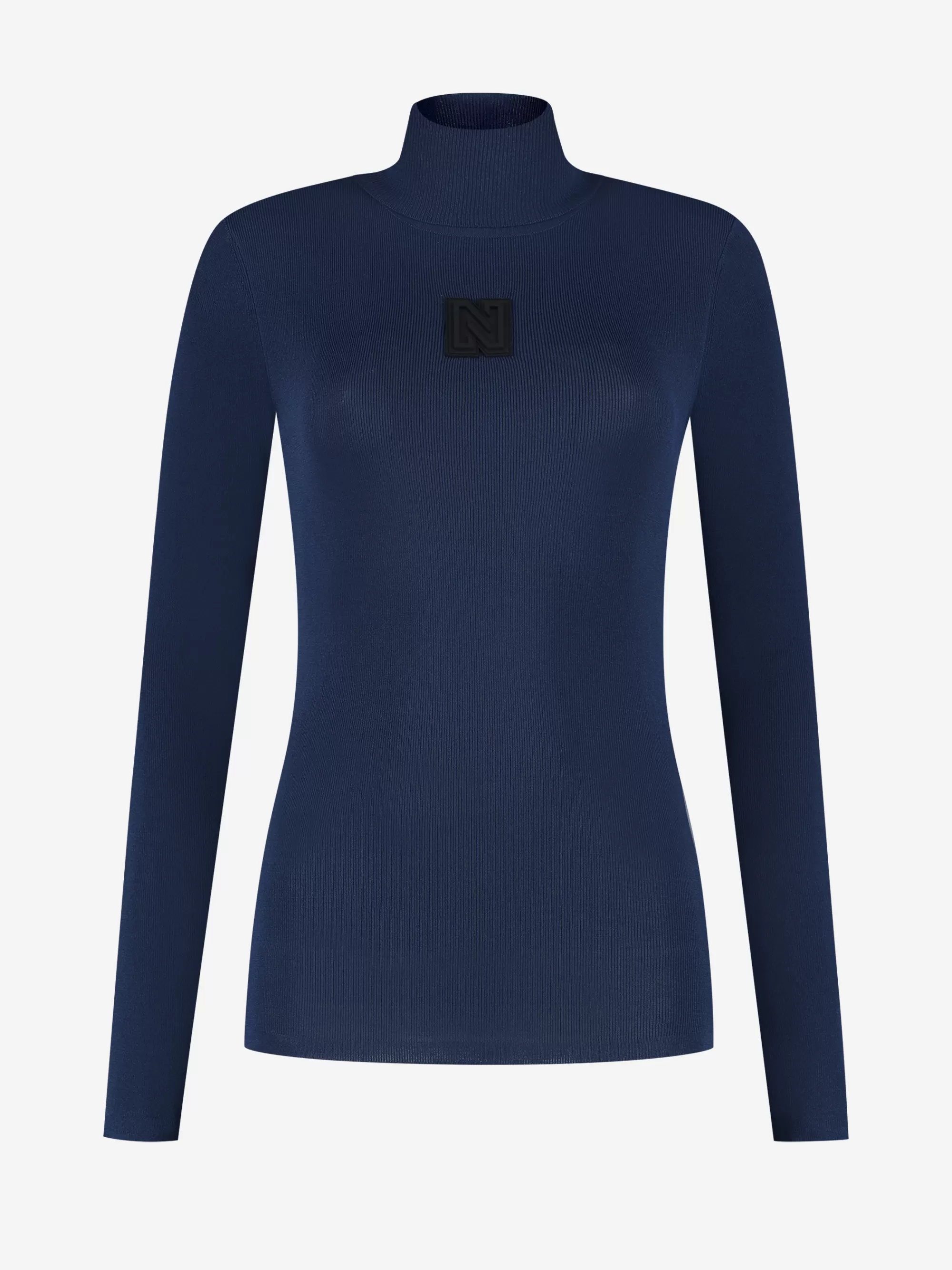 FIFTH HOUSE Skiwear | Tops-Aansluitende top met logo patch en col Navy