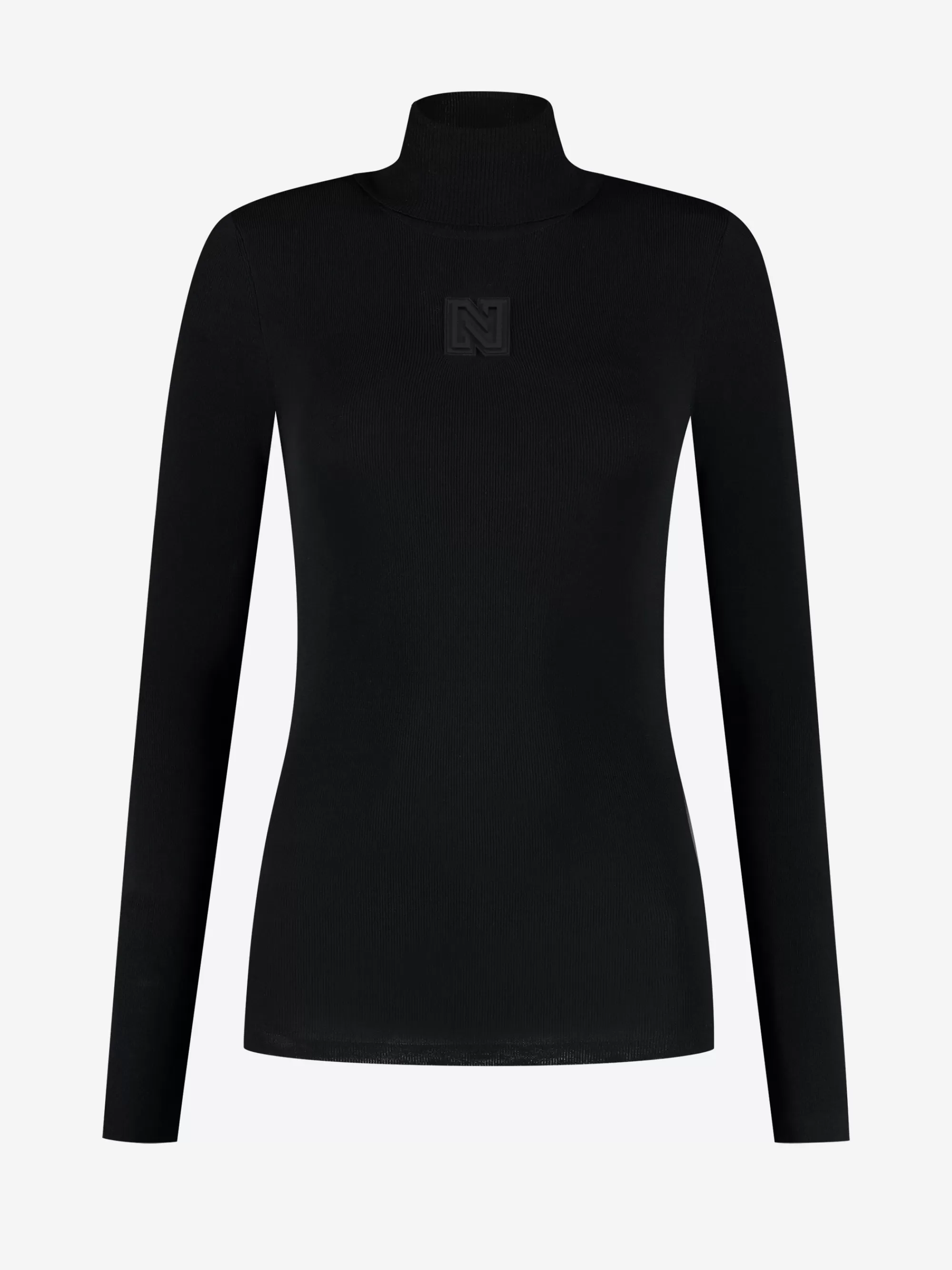 FIFTH HOUSE Skiwear | Tops-Aansluitende top met logo patch en col Black