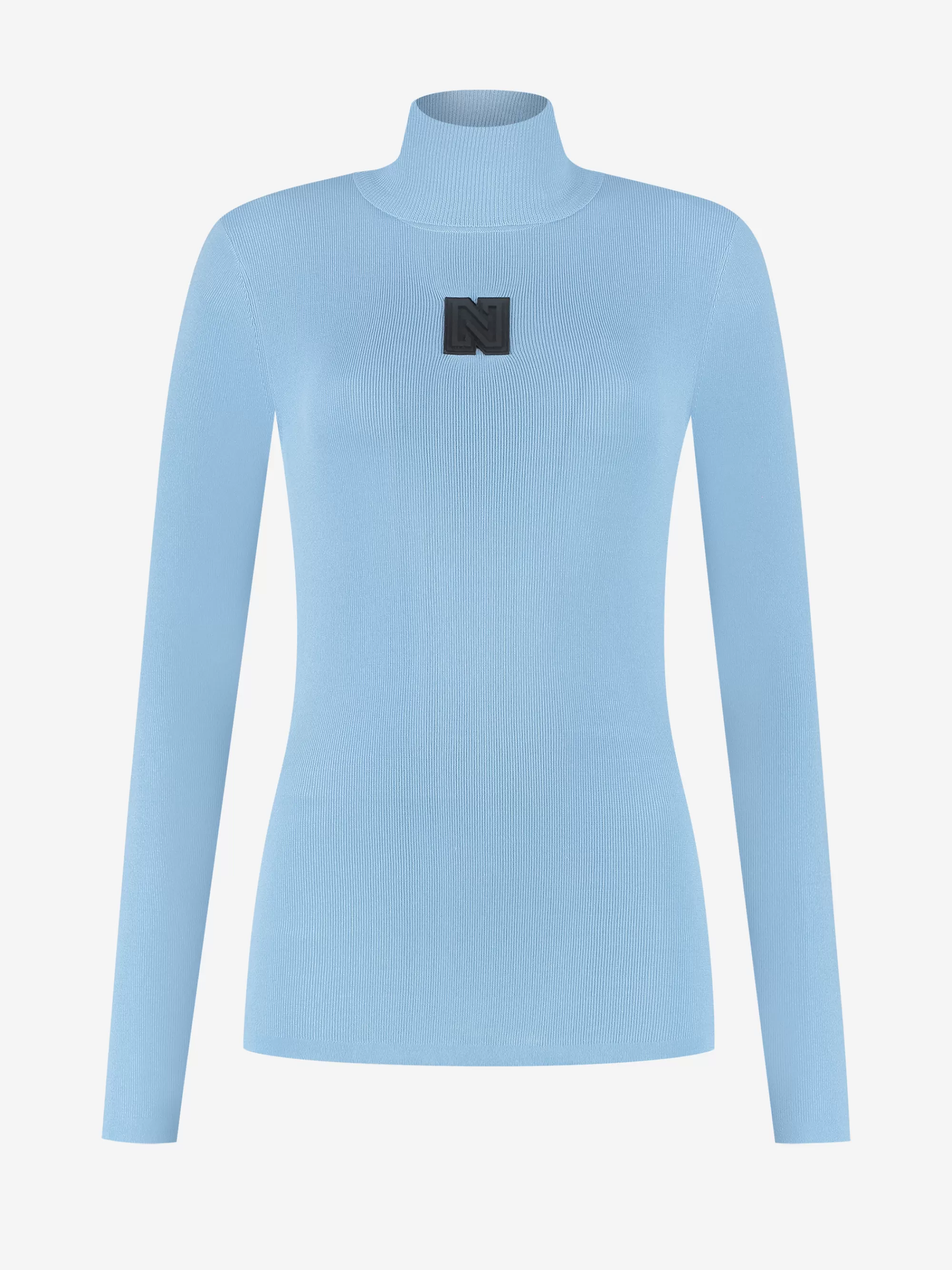 FIFTH HOUSE Skiwear | Tops-Aansluitende top met logo patch en col Powderblue