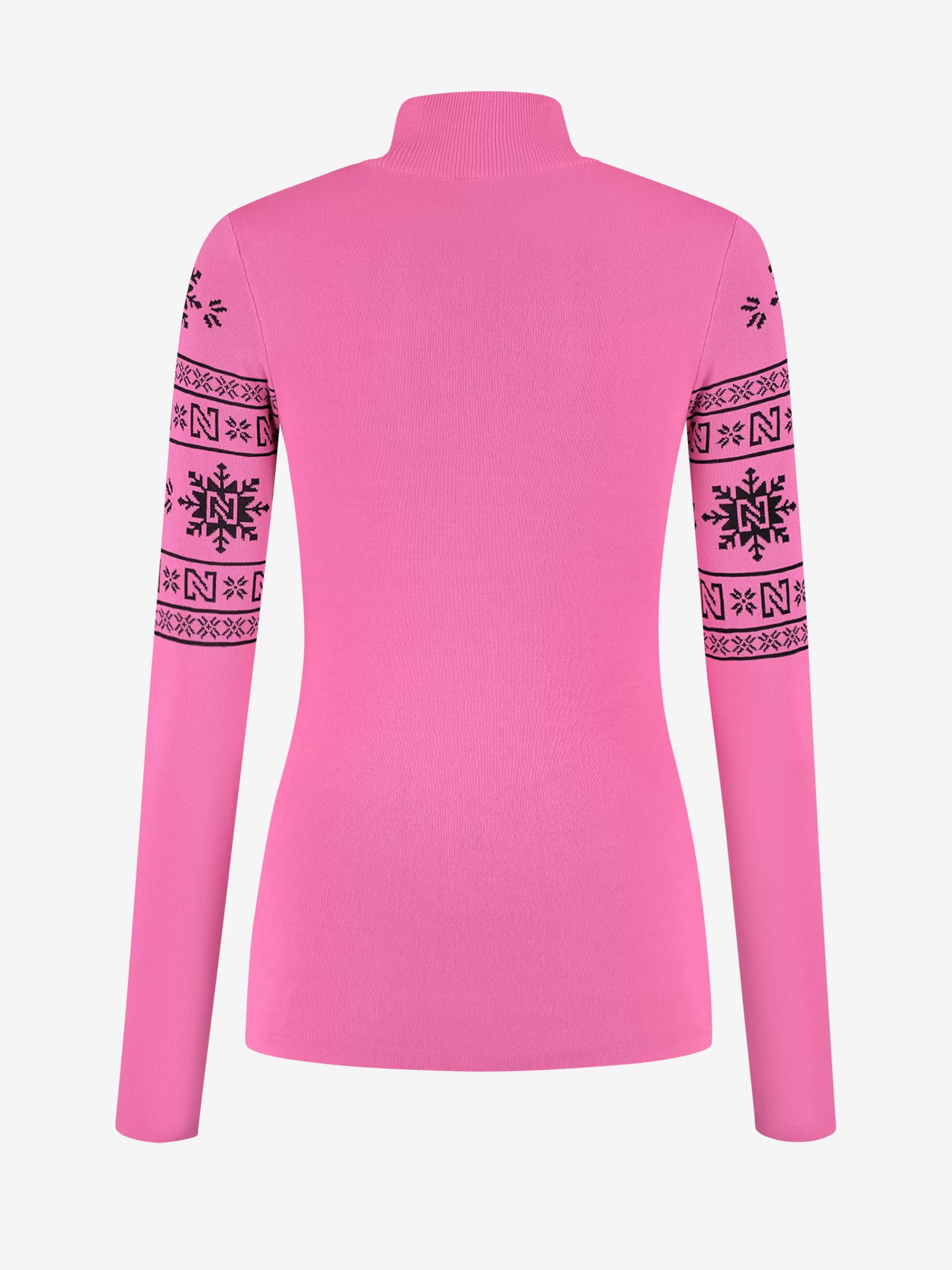 FIFTH HOUSE Skiwear | Tops-Aansluitende top met logo patroon en col Pink