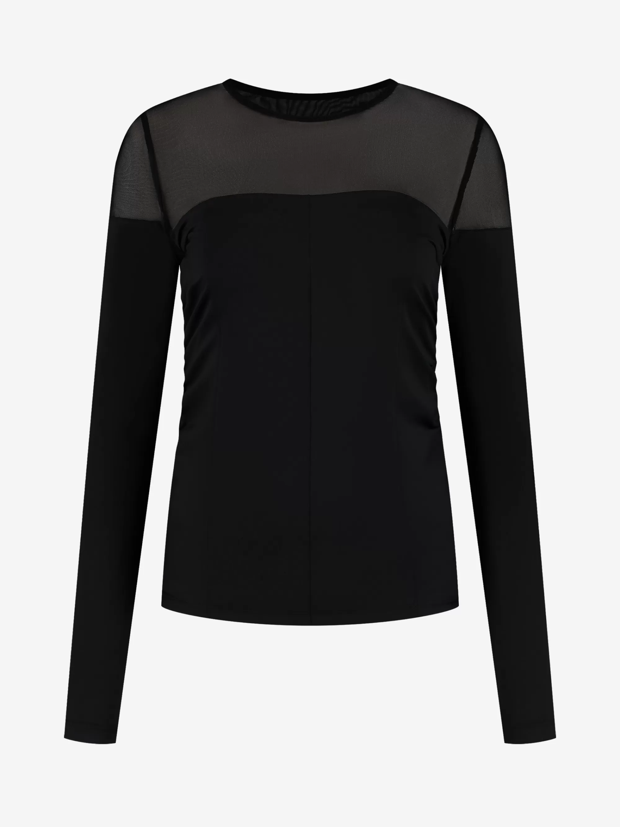 FIFTH HOUSE Tops-Aansluitende top met mesh bovenkant Black