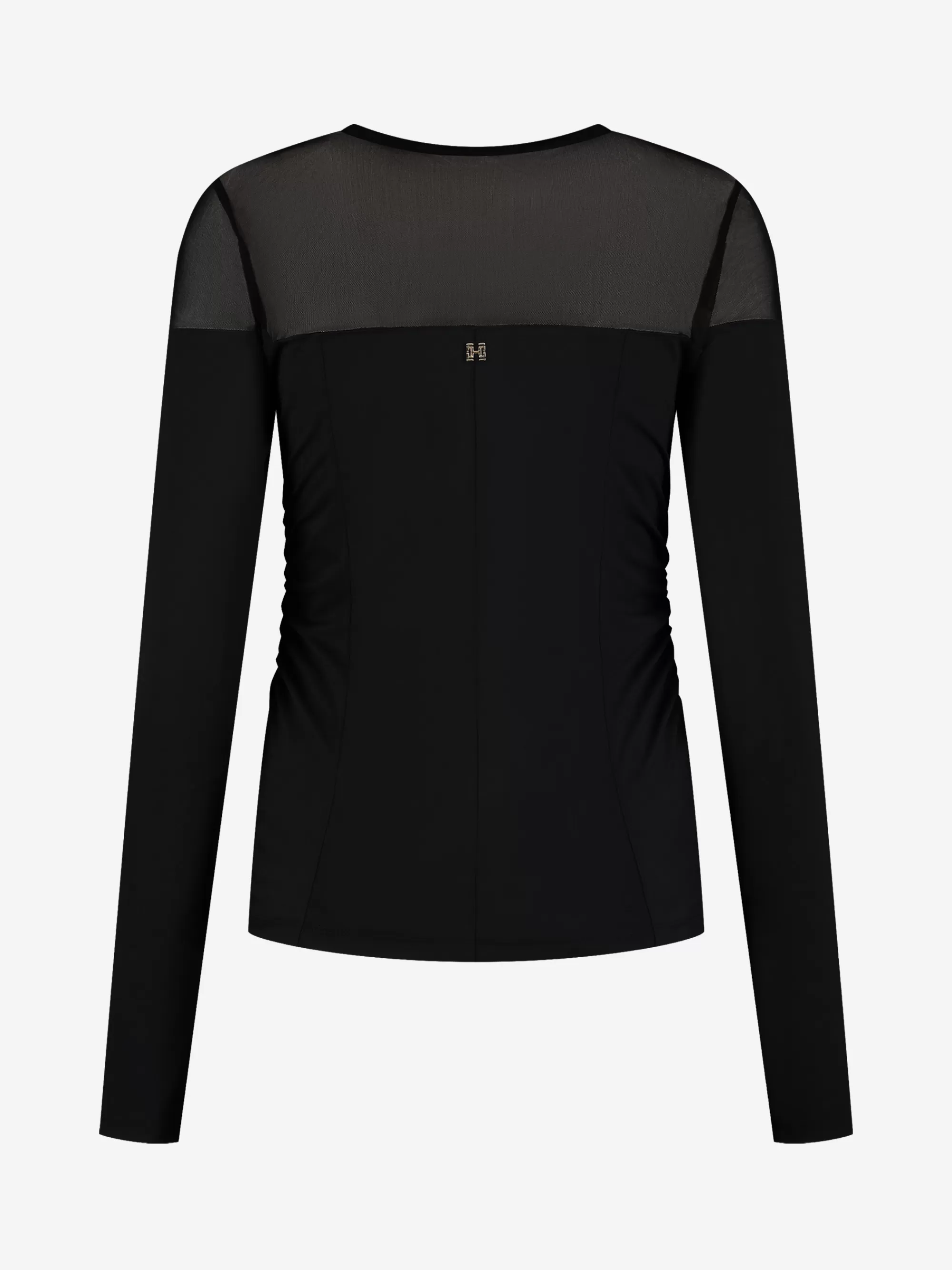 FIFTH HOUSE Tops-Aansluitende top met mesh bovenkant Black