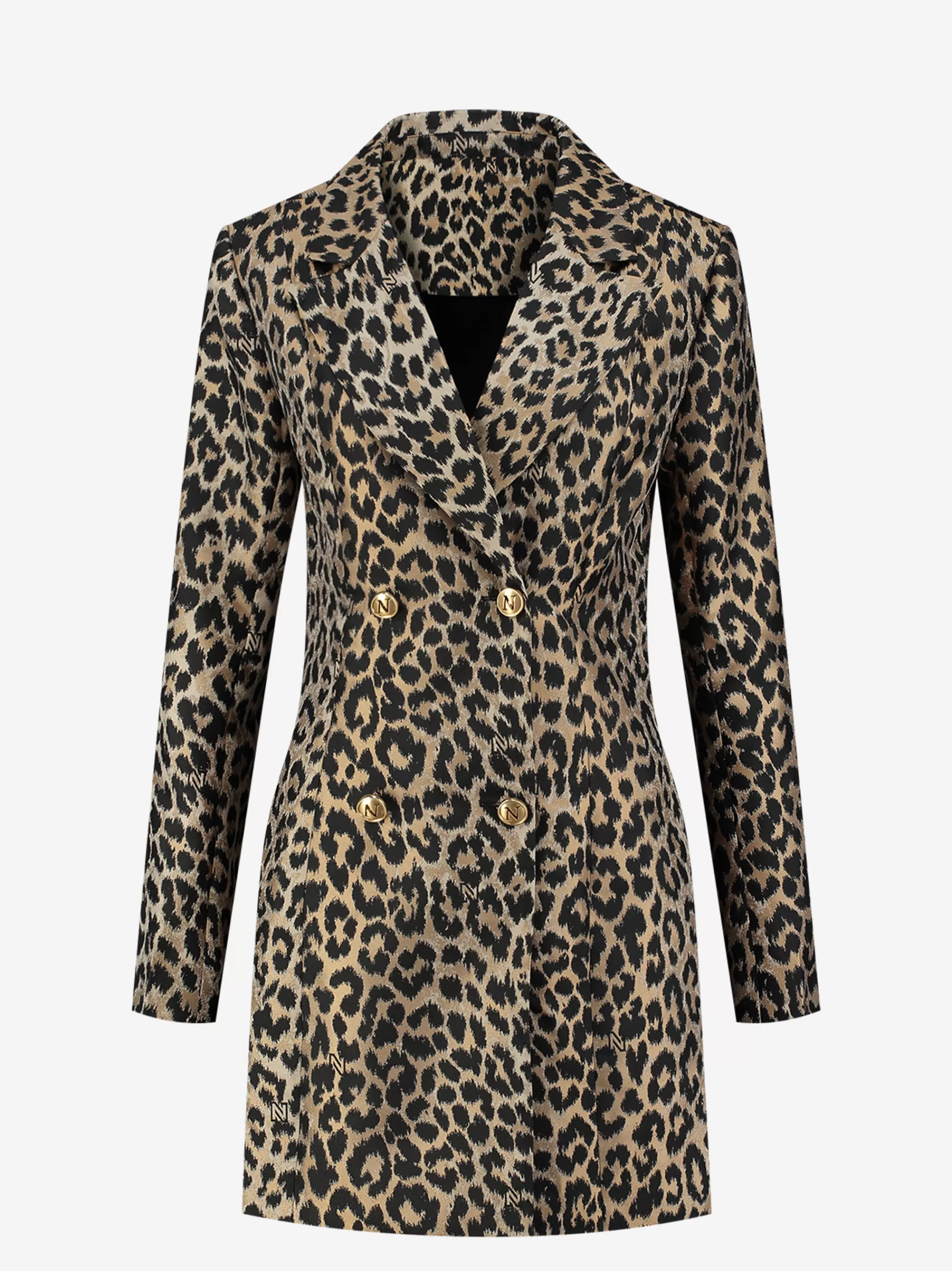 FIFTH HOUSE Jurken-Blazer jurk met dieren print Cashew