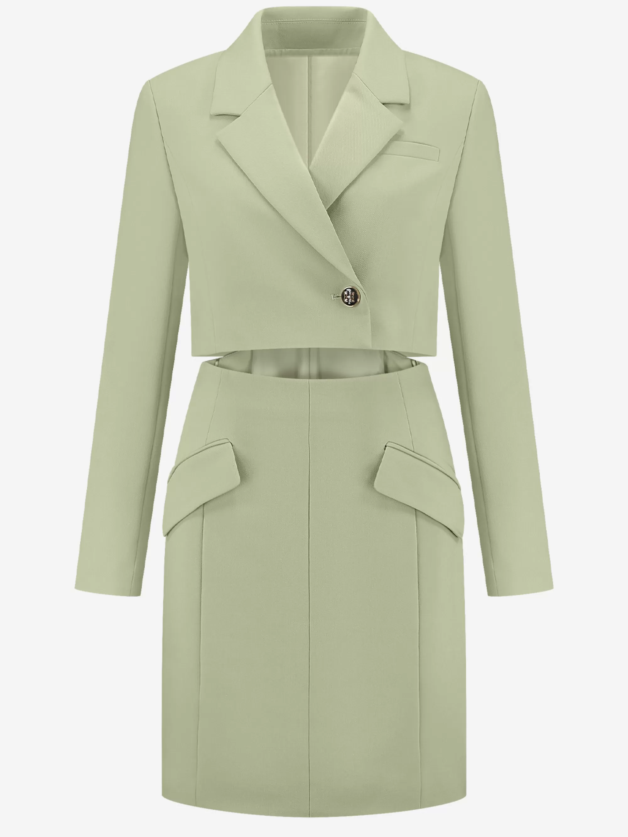 FIFTH HOUSE Jurken-Blazer jurk met open detail Jadegreen