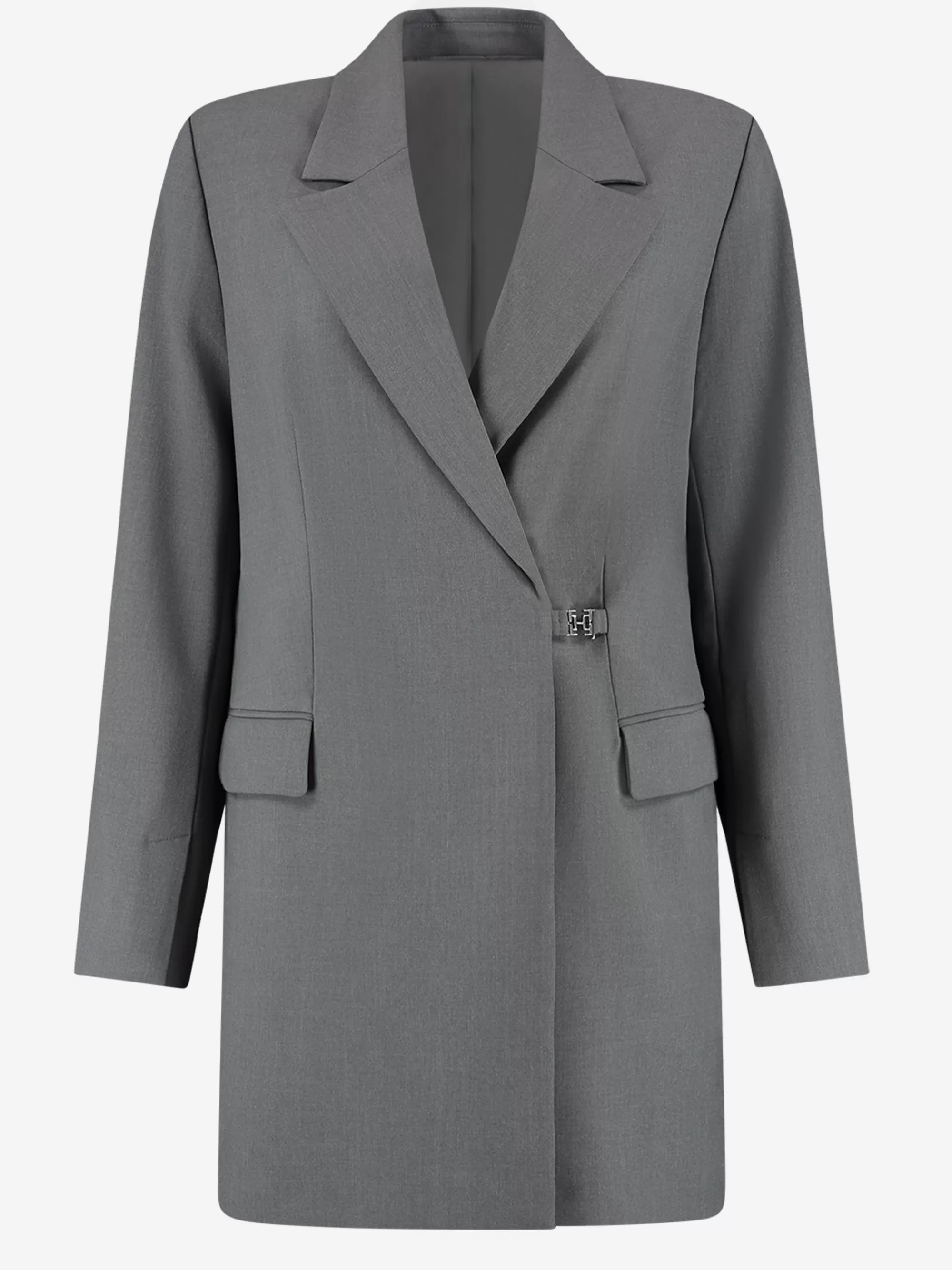 FIFTH HOUSE Jurken-Blazer jurk met reverskraag en klepzakken Lightgrey