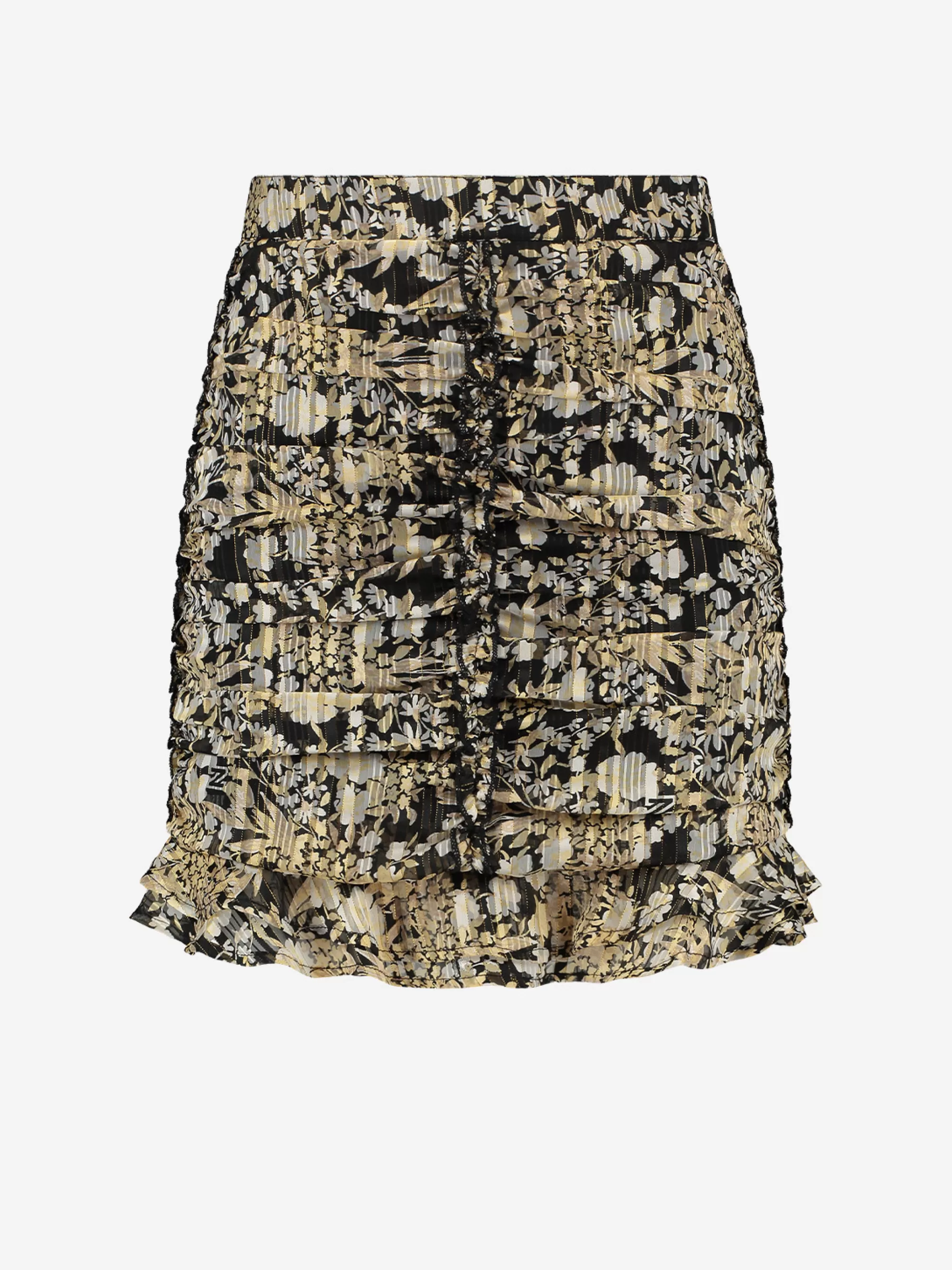 FIFTH HOUSE Rokken-Bloemenprint rok met ruches Black