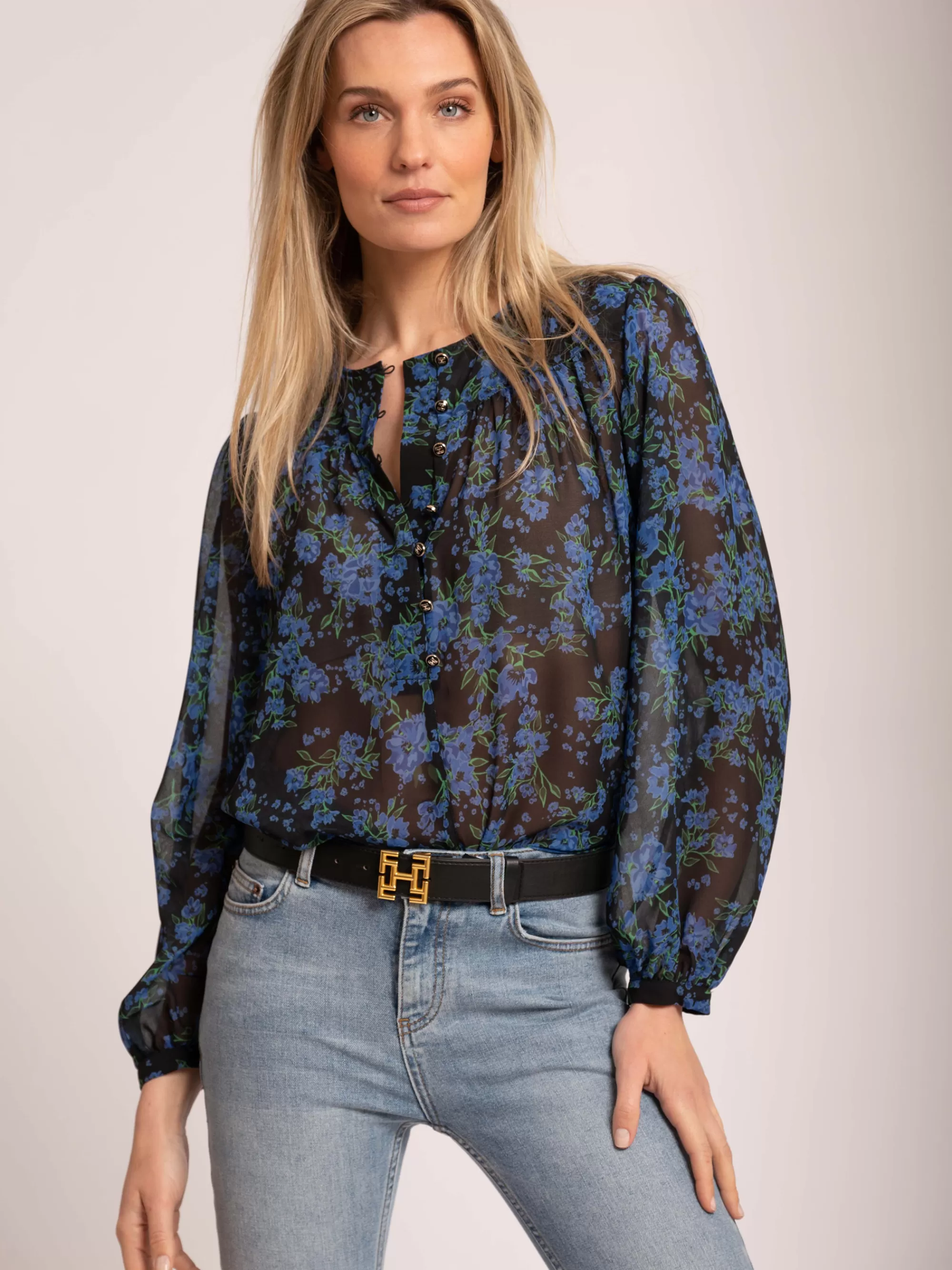 FIFTH HOUSE Blouses & Overhemden-Blouse met bloemenprint Cameliaflowerblue