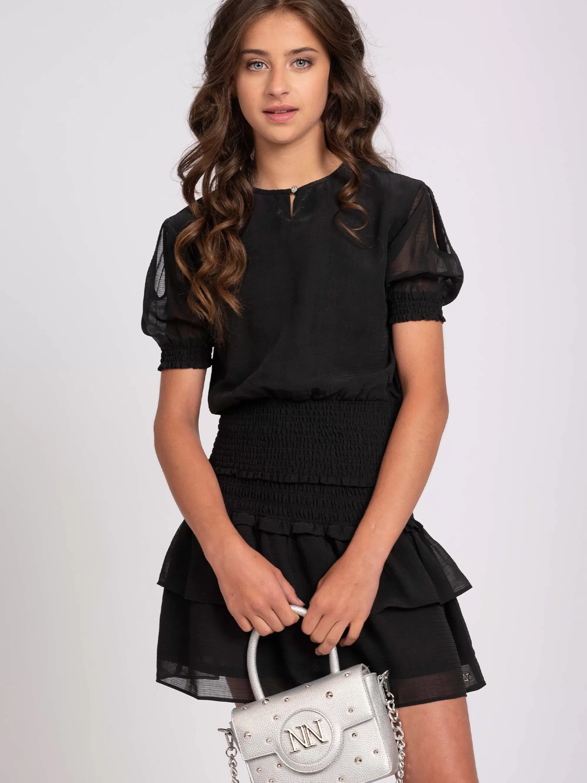 FIFTH HOUSE Blouses & Overhemden-Blouse met broderie taille Black