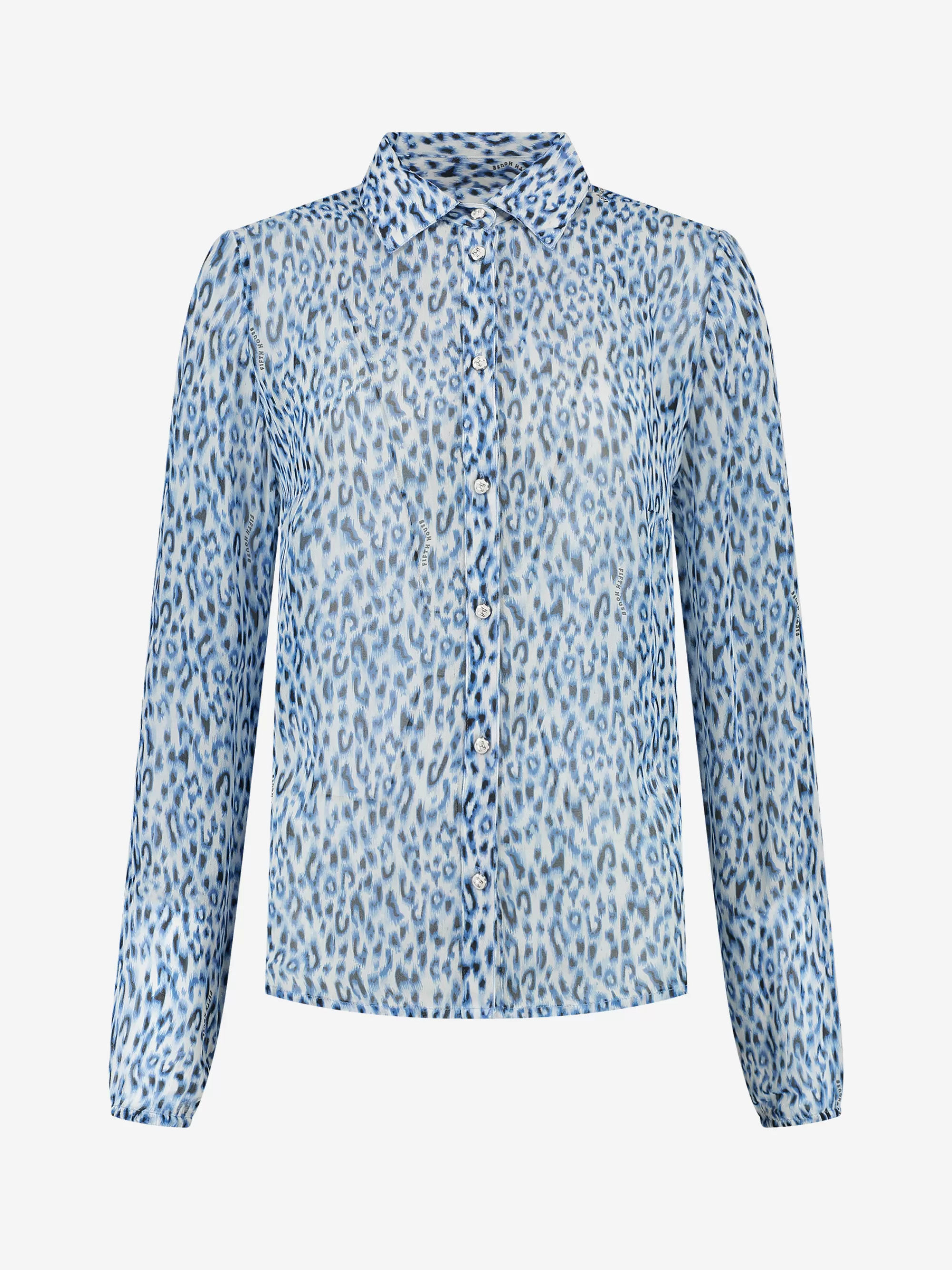 FIFTH HOUSE Blouses & Overhemden-Blouse met dierenprint Brightbluewash