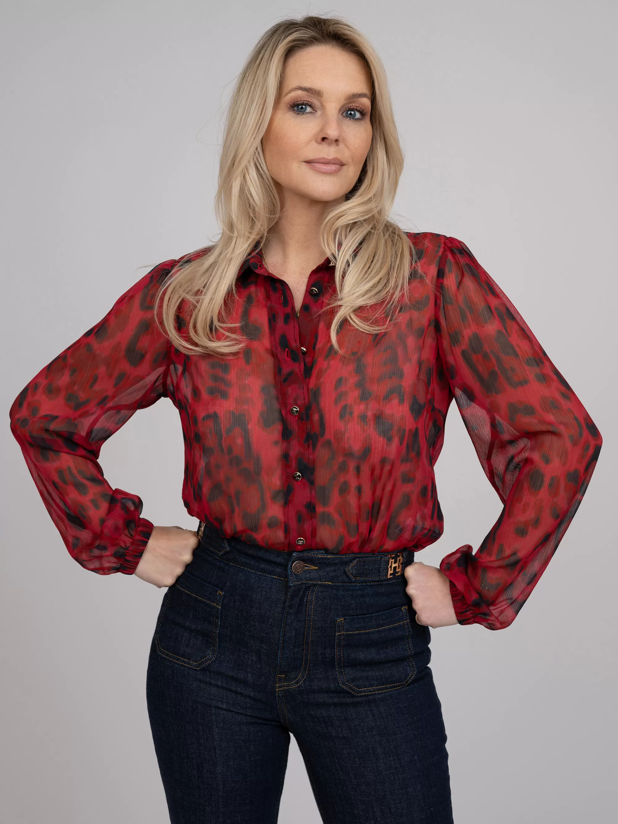 FIFTH HOUSE Blouses & Overhemden-Blouse met luipaardprint Fabred