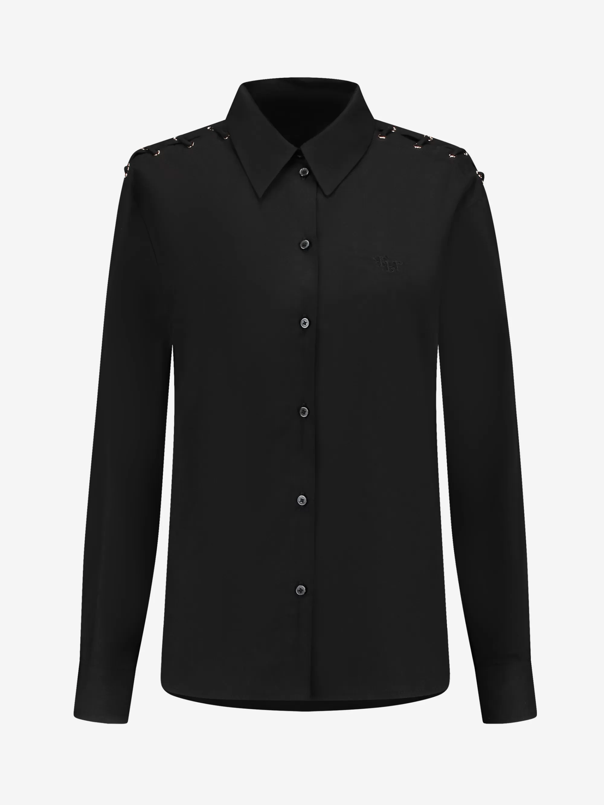 FIFTH HOUSE Blouses & Overhemden-Blouse met veter Black