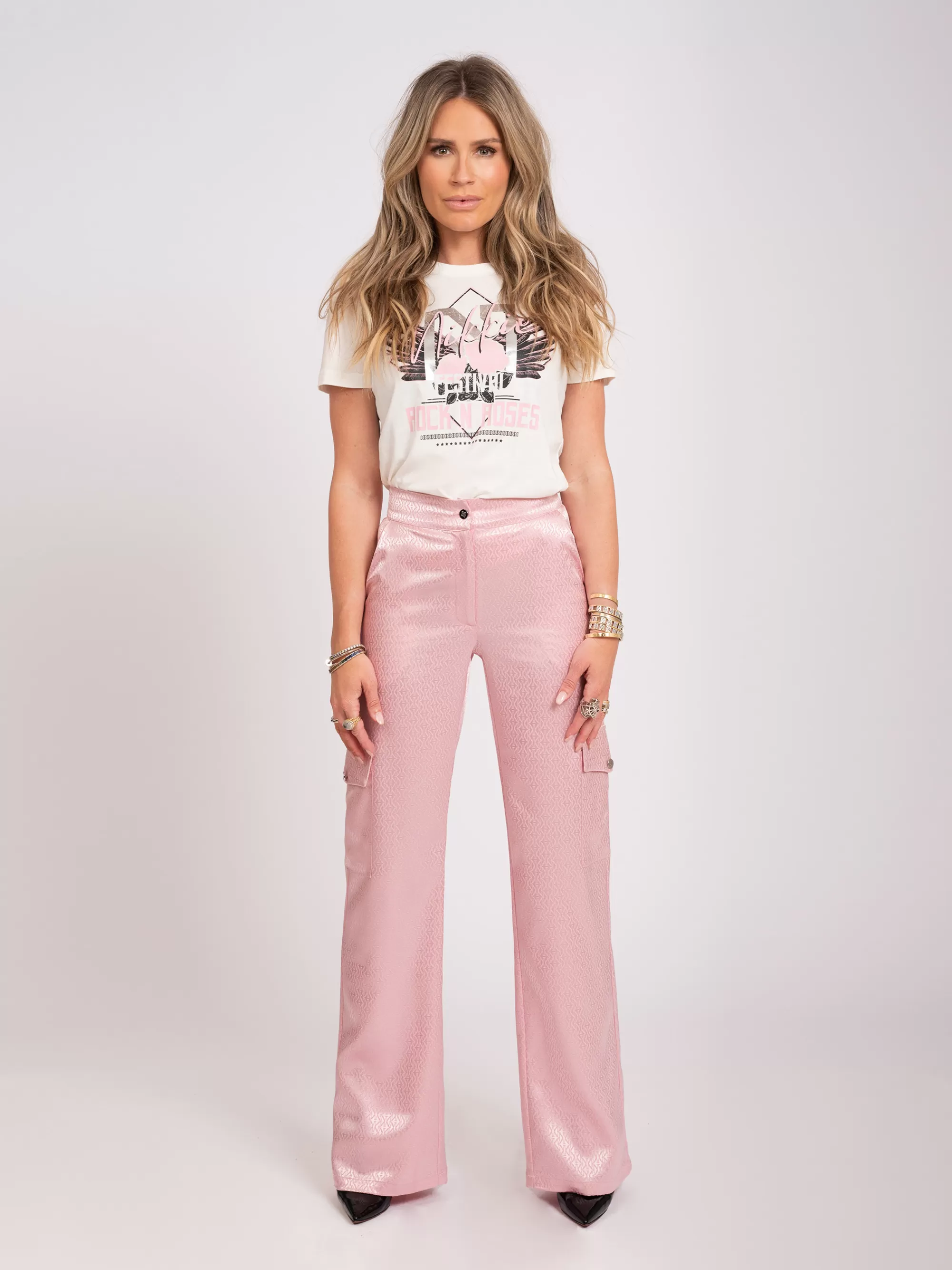 FIFTH HOUSE Broeken & Jeans-Broek met all over N logo Blossom