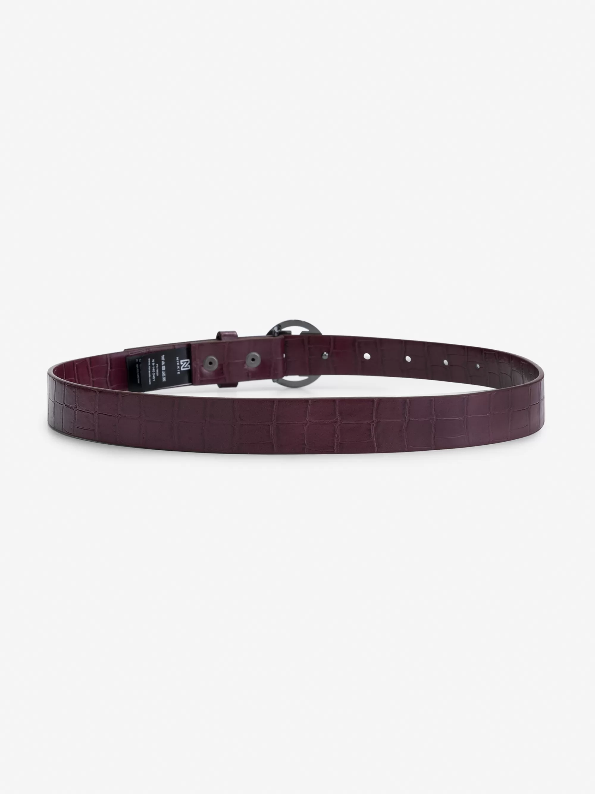 FIFTH HOUSE Alle Accessories-Croco taille riem Deepred/gunmetal