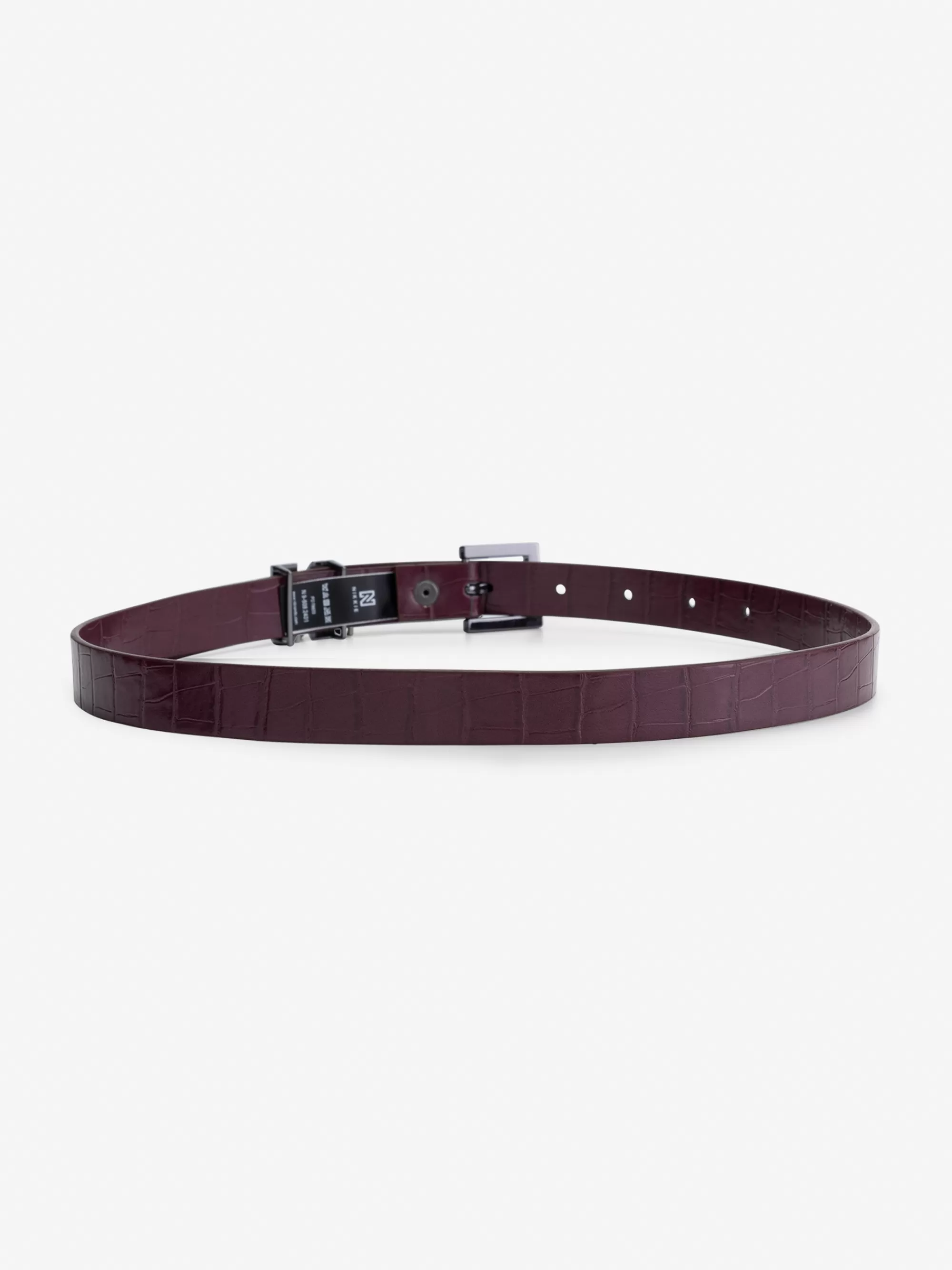 FIFTH HOUSE Alle Accessories-Croco taille riem met N slide Deepred/gunmetal