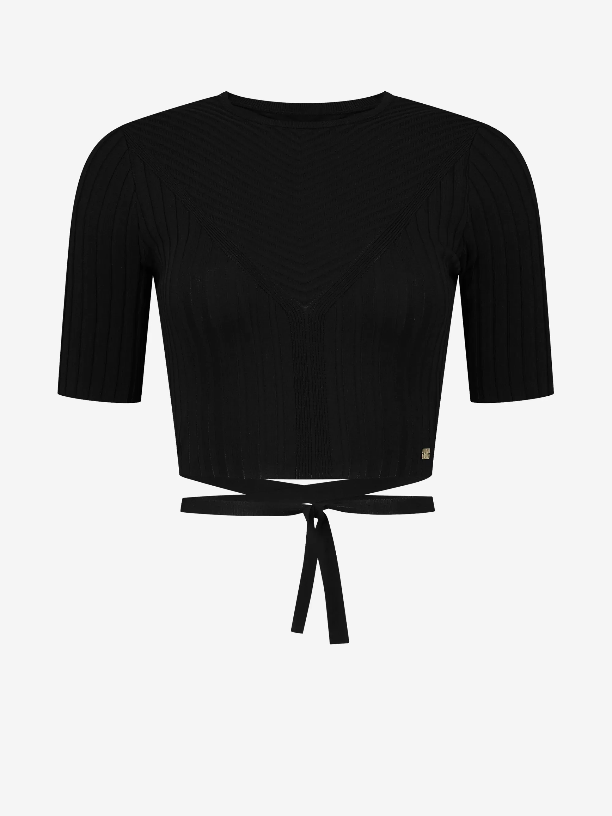 FIFTH HOUSE Tops-Crop Top met strikkoord Black