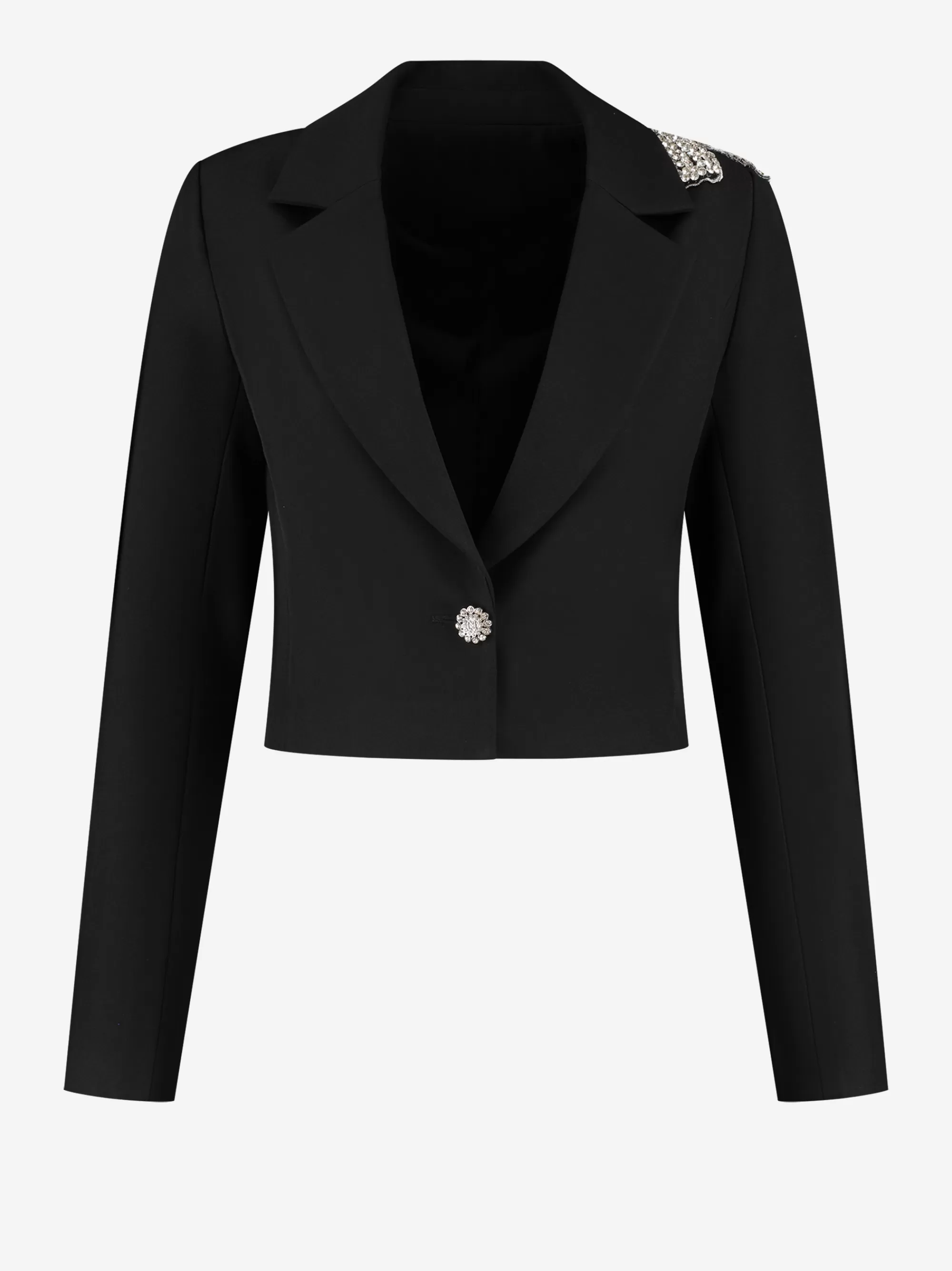 FIFTH HOUSE Blazers & Gilets-Cropped blazer met glitter strik Black