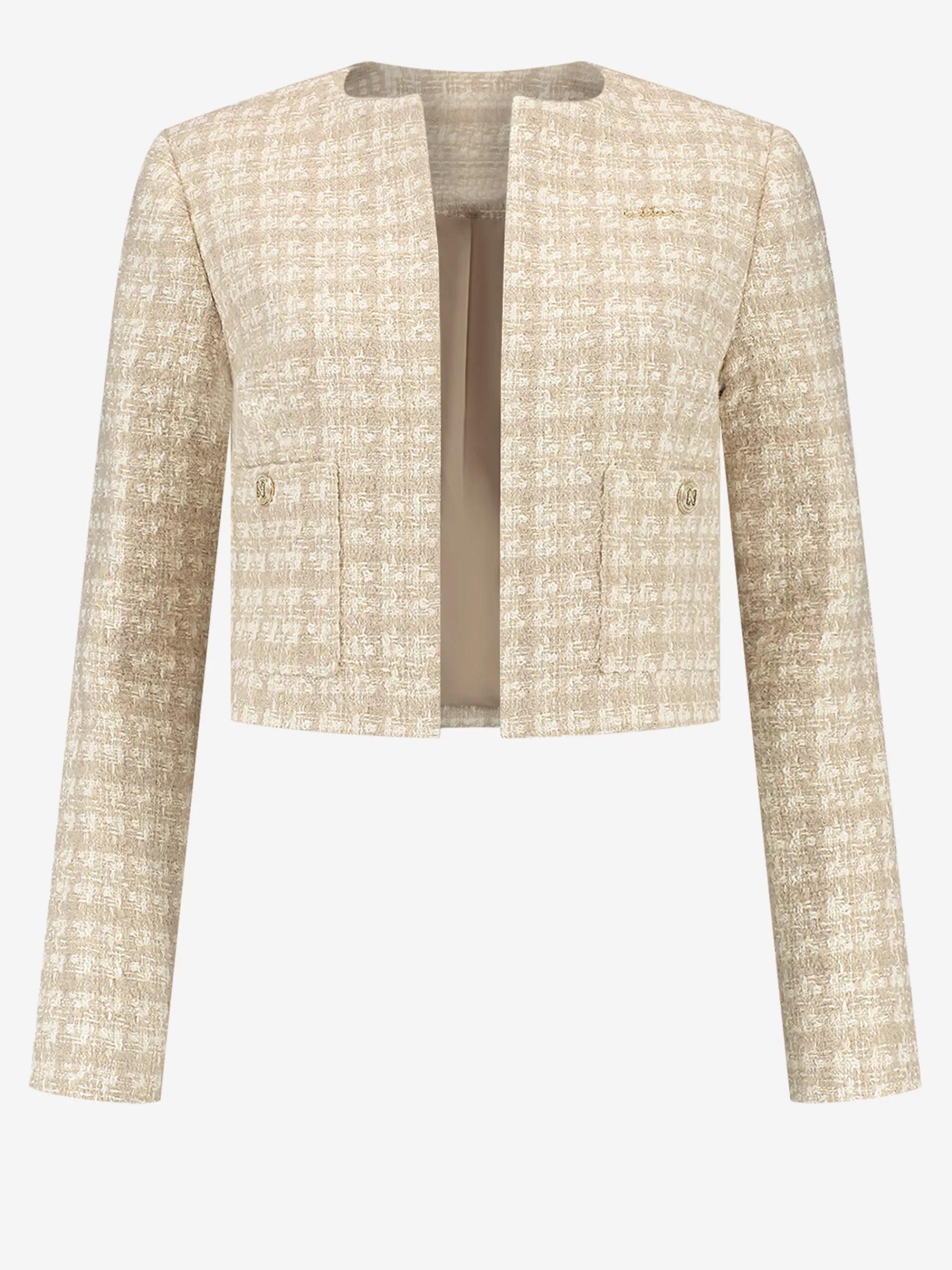 FIFTH HOUSE Blazers & Gilets-Cropped blazer met pied-de-poule patroon Hummus