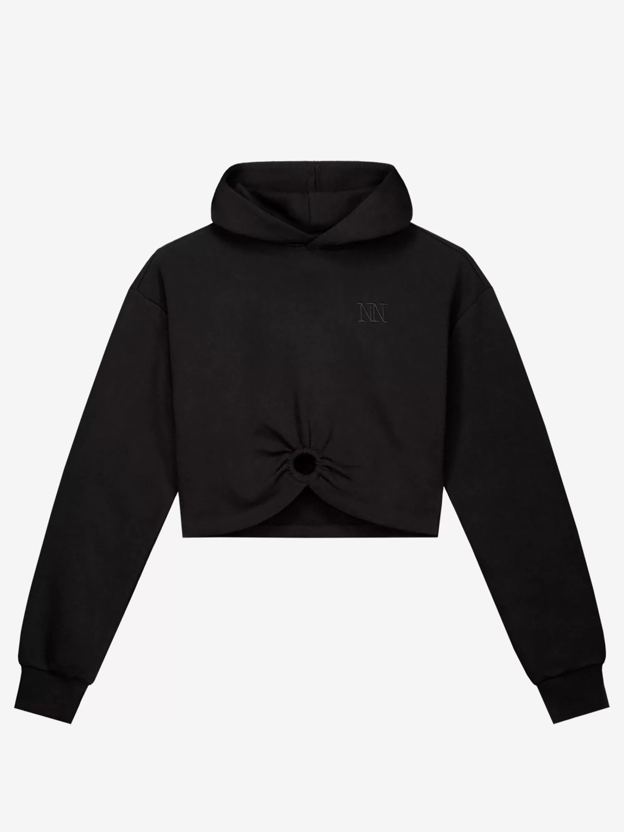 FIFTH HOUSE Truien & Vesten-Cropped hoodie met ring Black