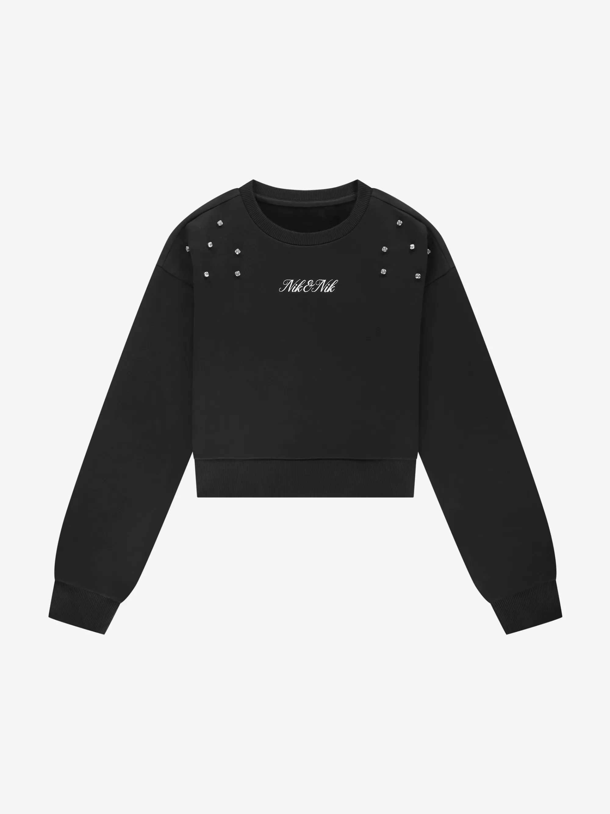 FIFTH HOUSE Truien & Vesten-Cropped sweater met glinsterende studs Black