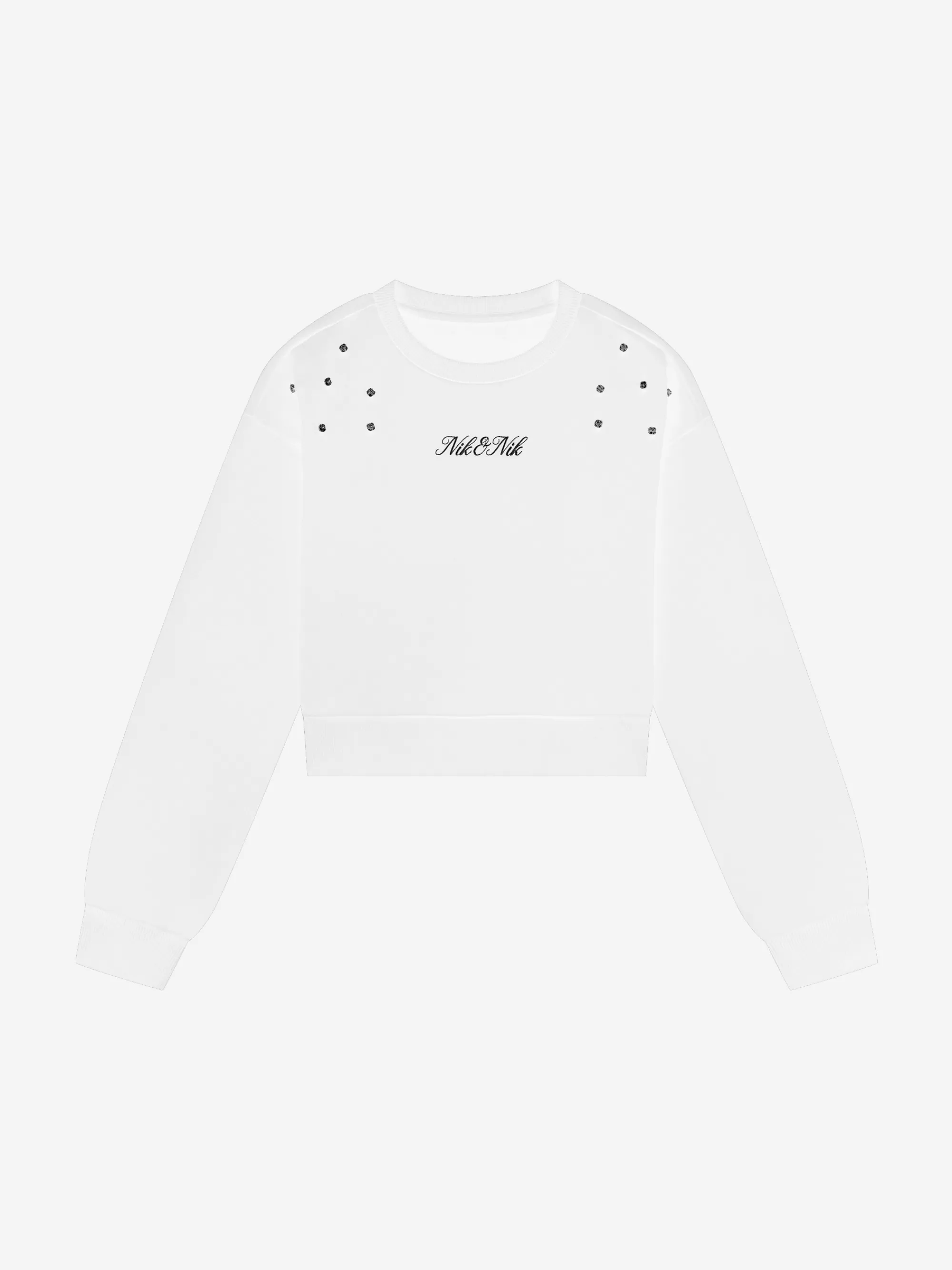 FIFTH HOUSE Truien & Vesten-Cropped sweater met glinsterende studs Offwhite