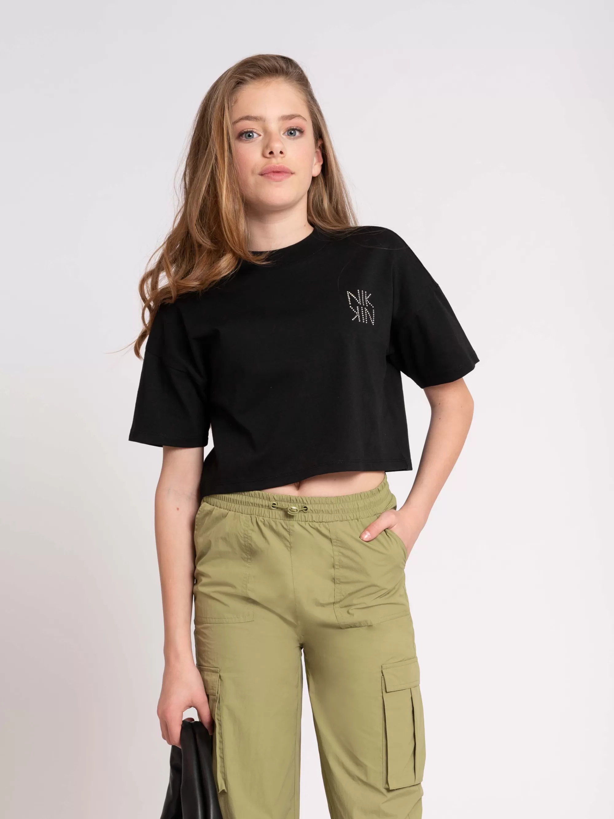 FIFTH HOUSE T-shirts-Cropped T-shirt Black