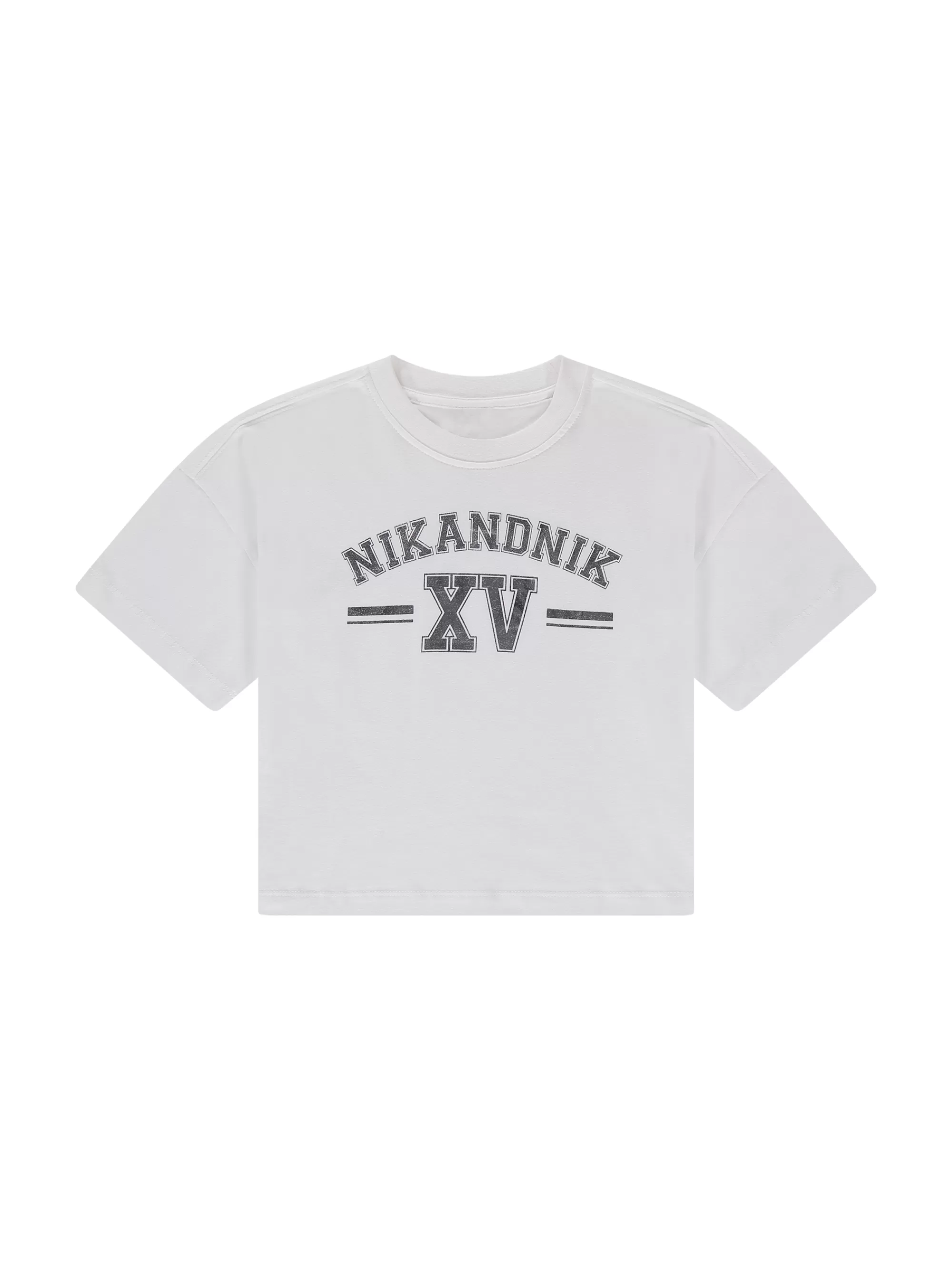 FIFTH HOUSE T-shirts-Cropped T-shirt met grafisch NIK&NIK logo Offwhite