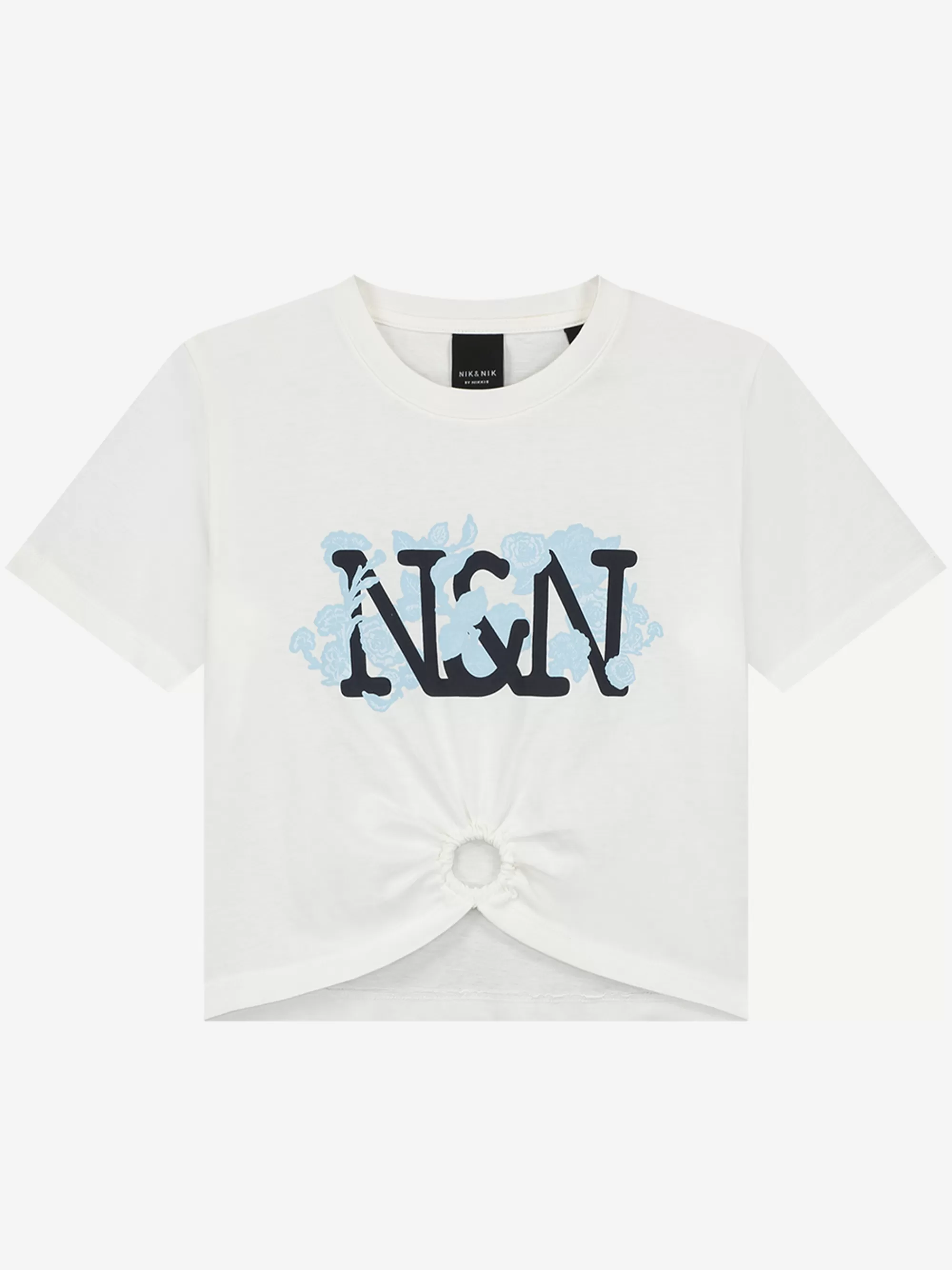 FIFTH HOUSE T-shirts-Cropped T-shirt met NN-logo Offwhite