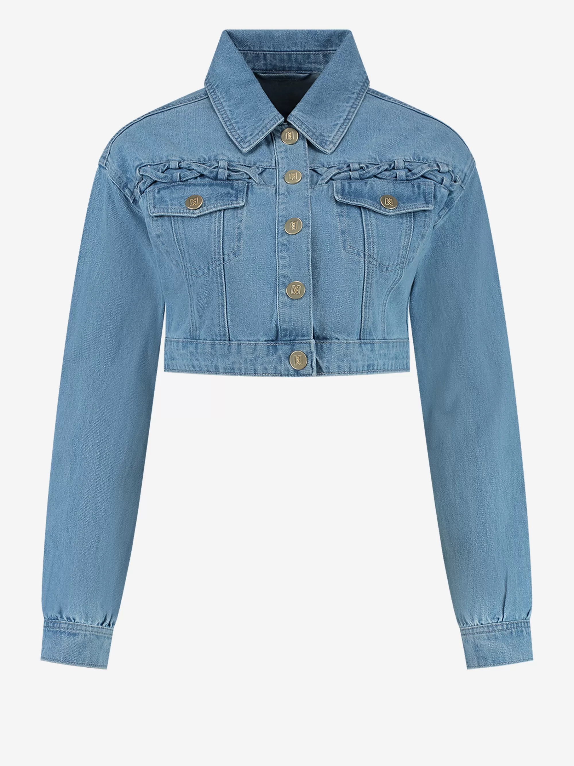 FIFTH HOUSE Jassen & Jacks-Denim jacket met detail aan de zijkant Bluedenim