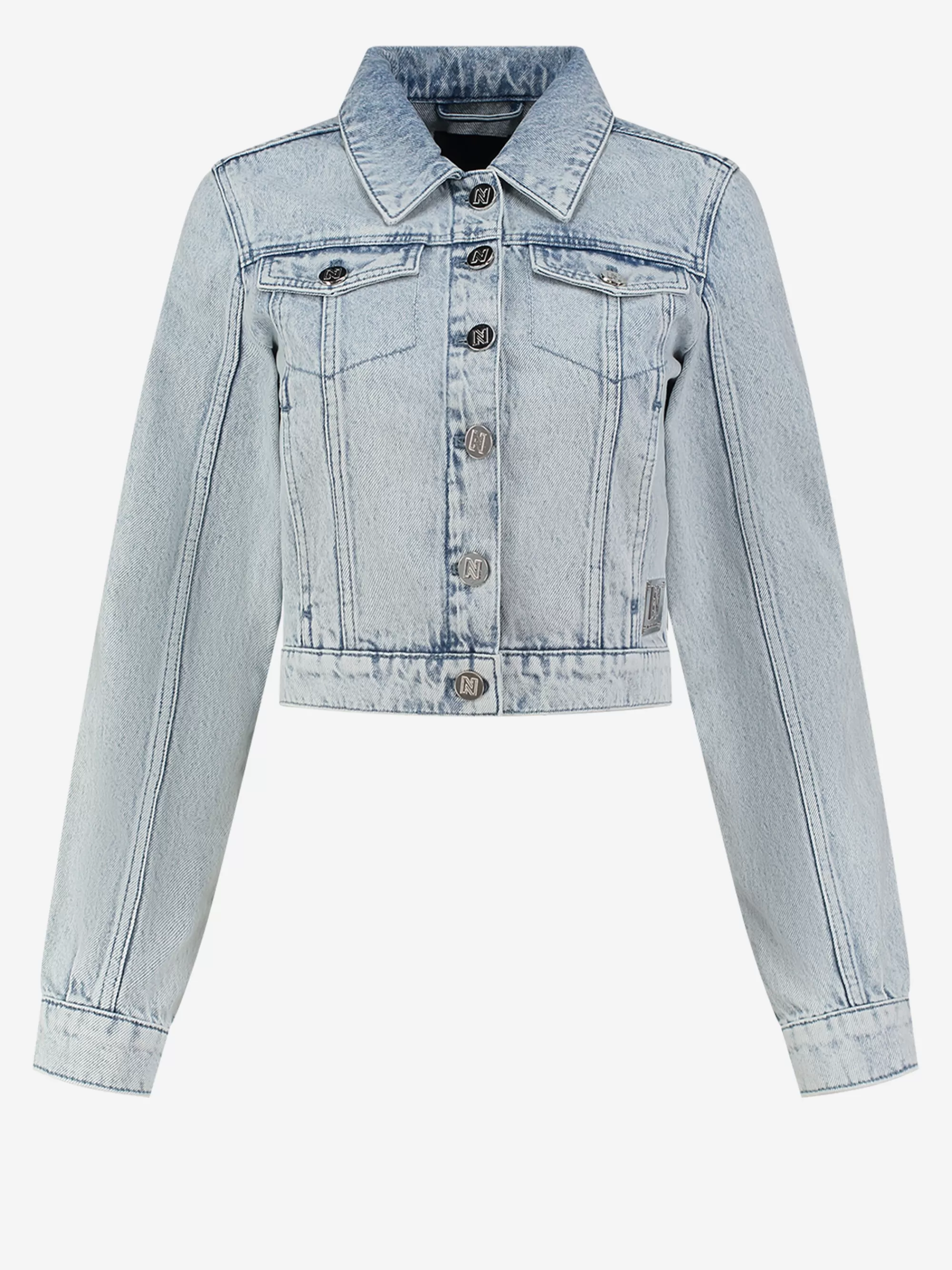 FIFTH HOUSE Jassen & Jacks-Denim jacket met lijn detail Lightblue