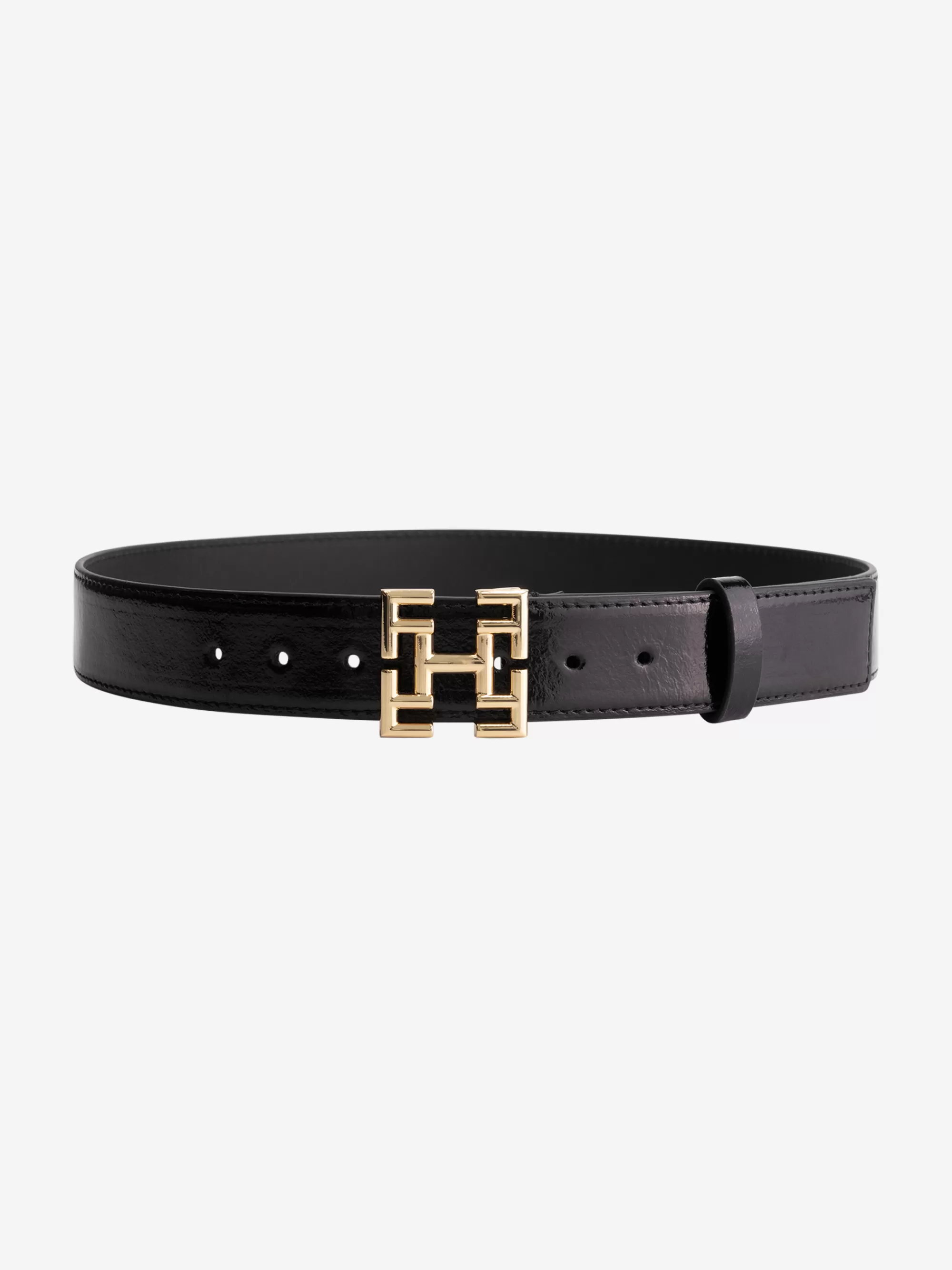 FIFTH HOUSE Riemen-Dunne riem met logo gesp Black