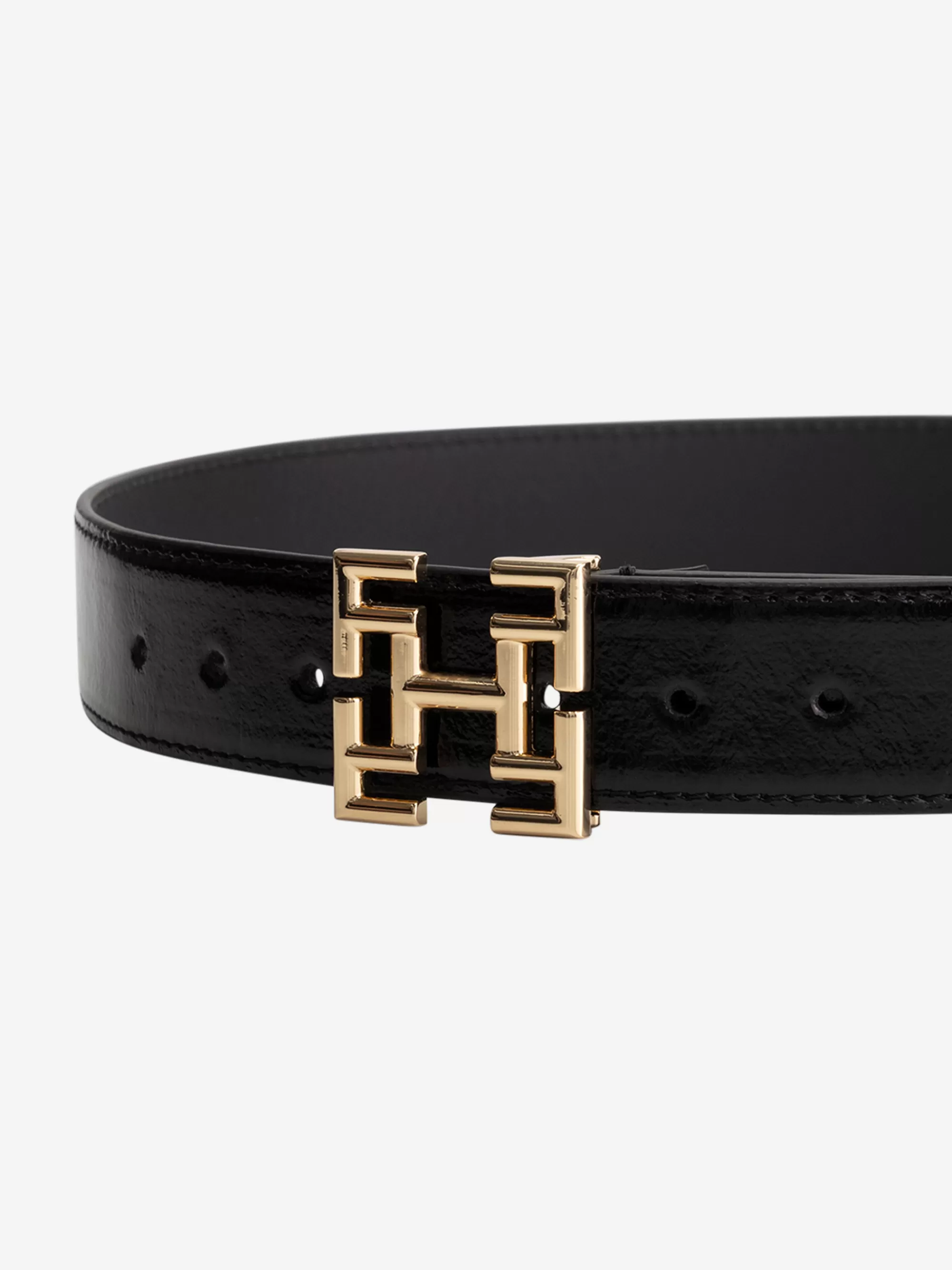 FIFTH HOUSE Riemen-Dunne riem met logo gesp Black