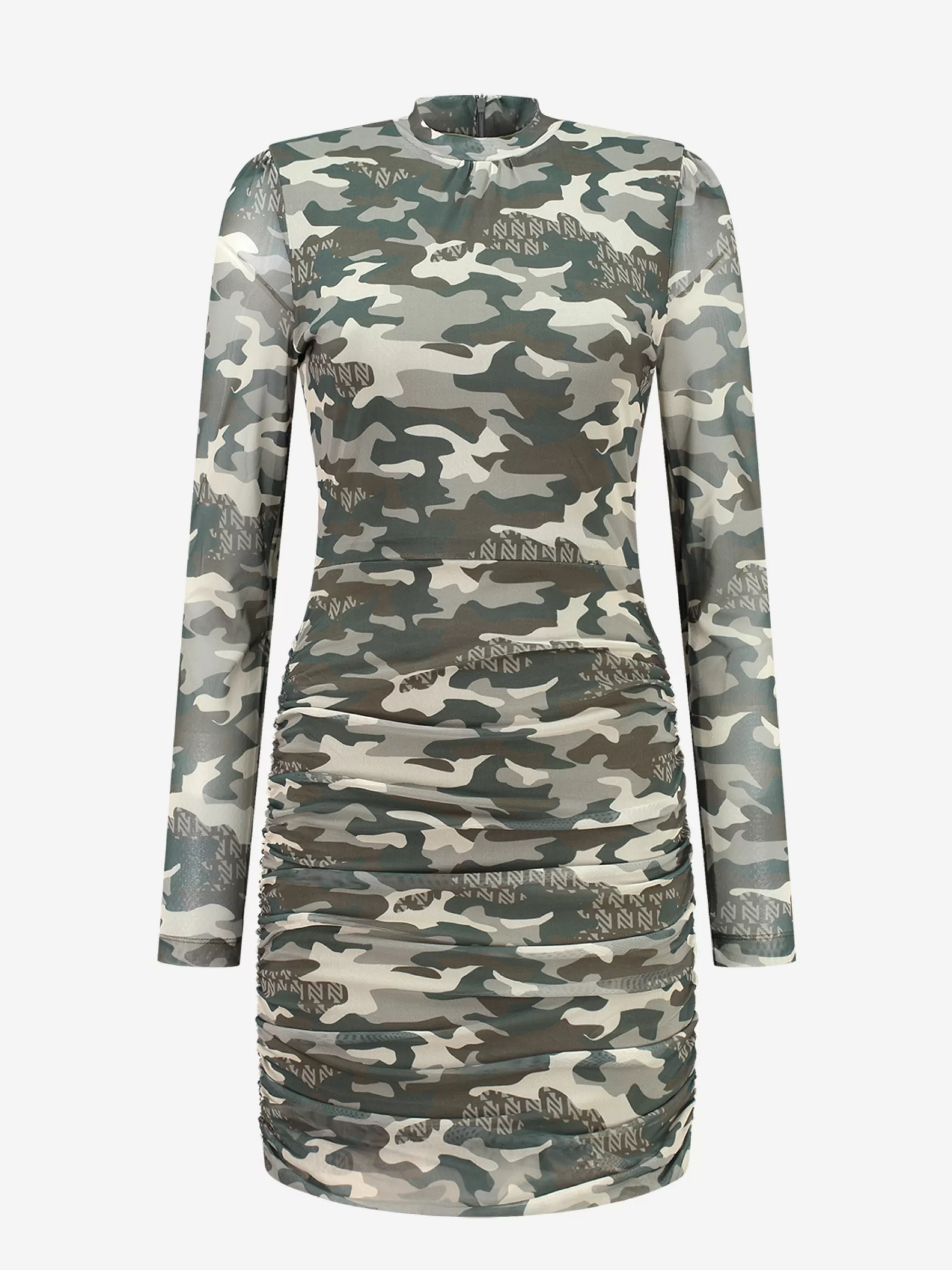 FIFTH HOUSE Jurken-Fitted jurk met all-over print Combatgreen