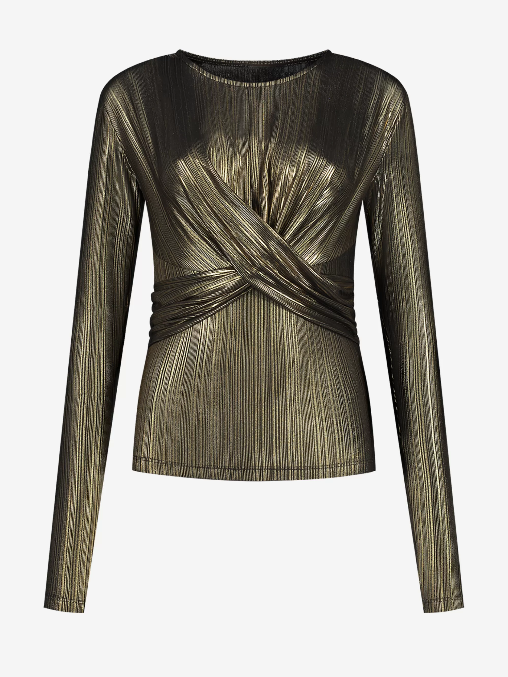 FIFTH HOUSE Tops-Fitted metallic top Metallicgold