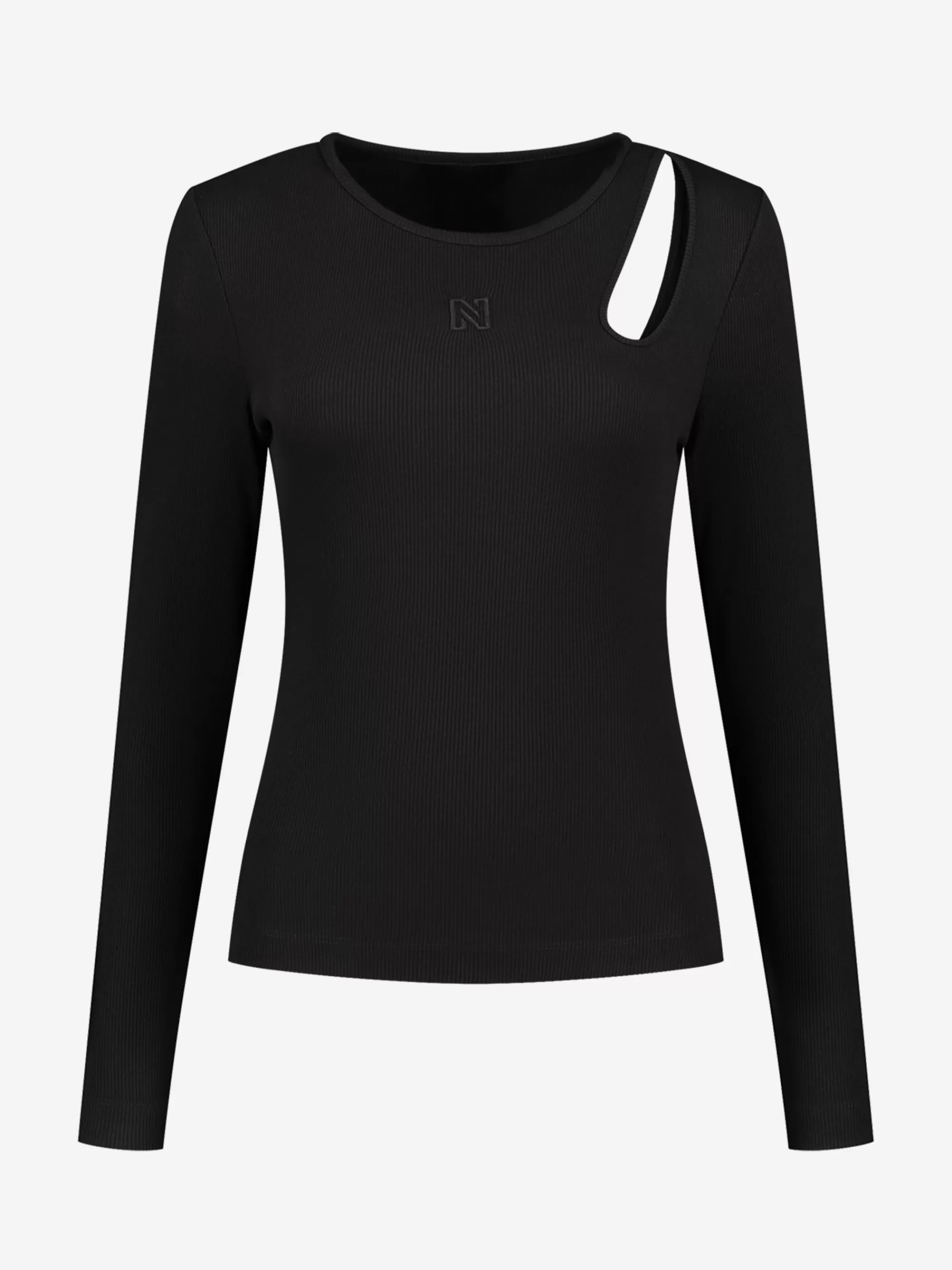 FIFTH HOUSE Tops-Fitted top met cut-out Black