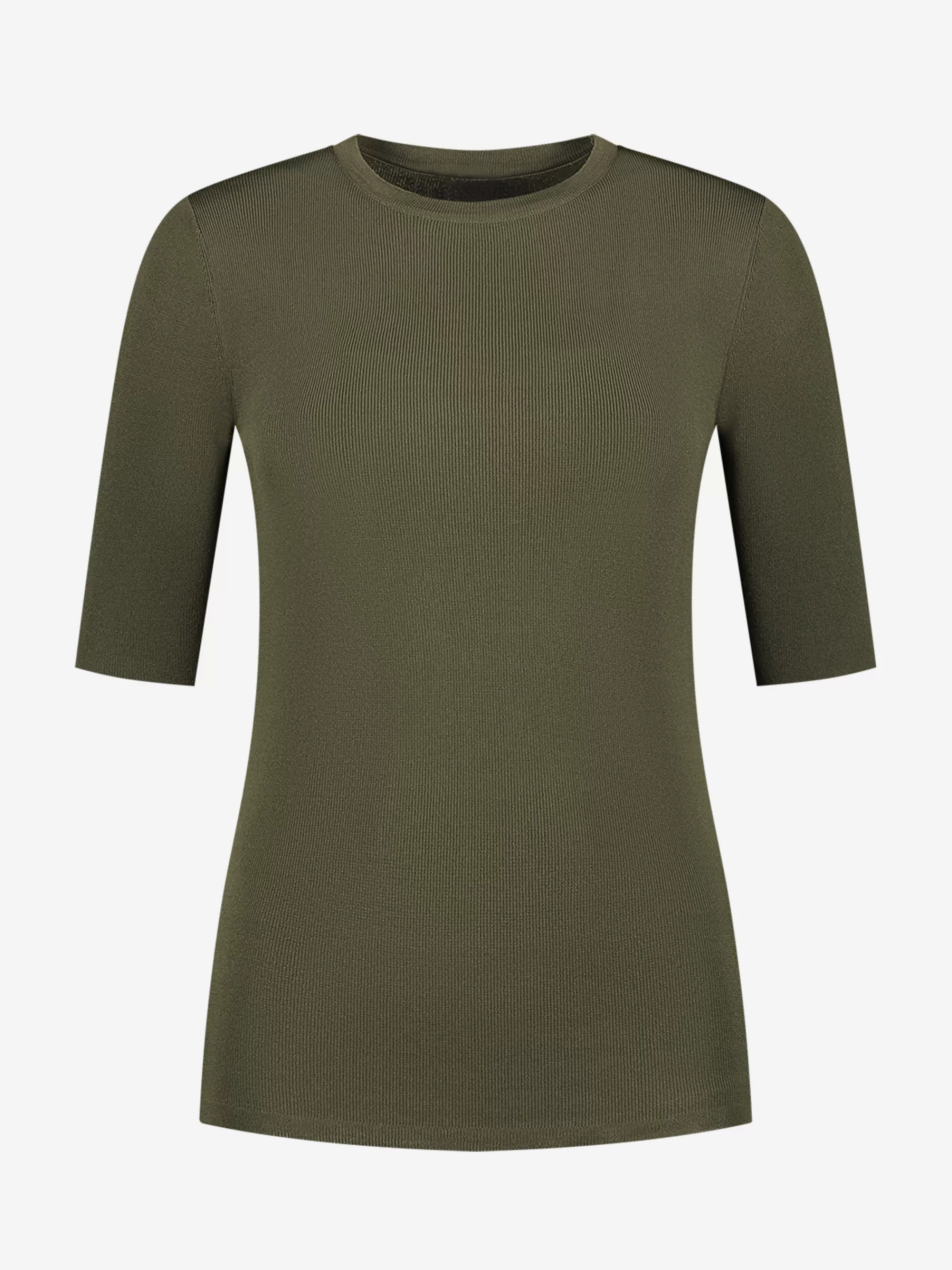 FIFTH HOUSE Tops-Fitted top met halflange mouwen Combatgreen