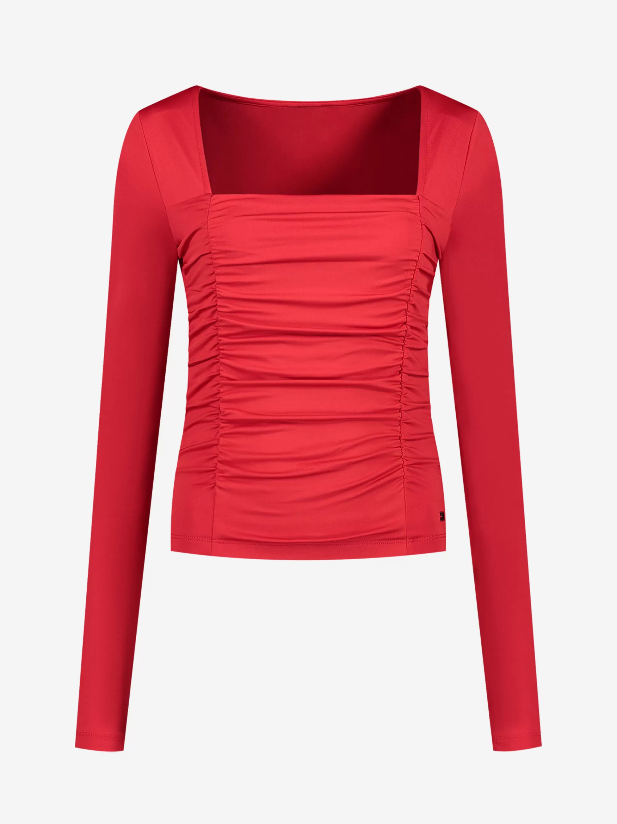 FIFTH HOUSE Tops-Fitted top with square neckline Racingred