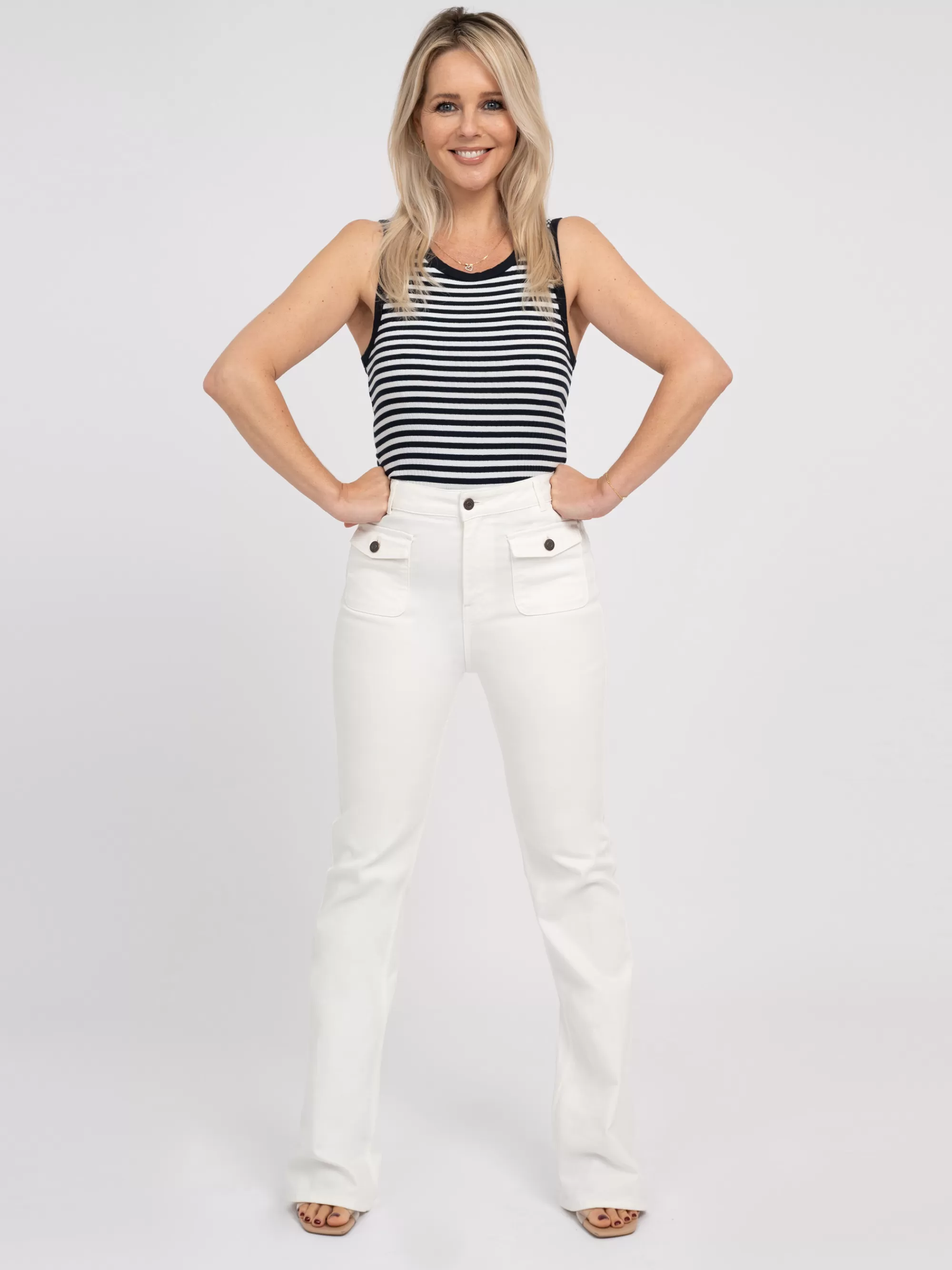 FIFTH HOUSE Broeken & Jeans-Flare broek met voor zakken Starwhite