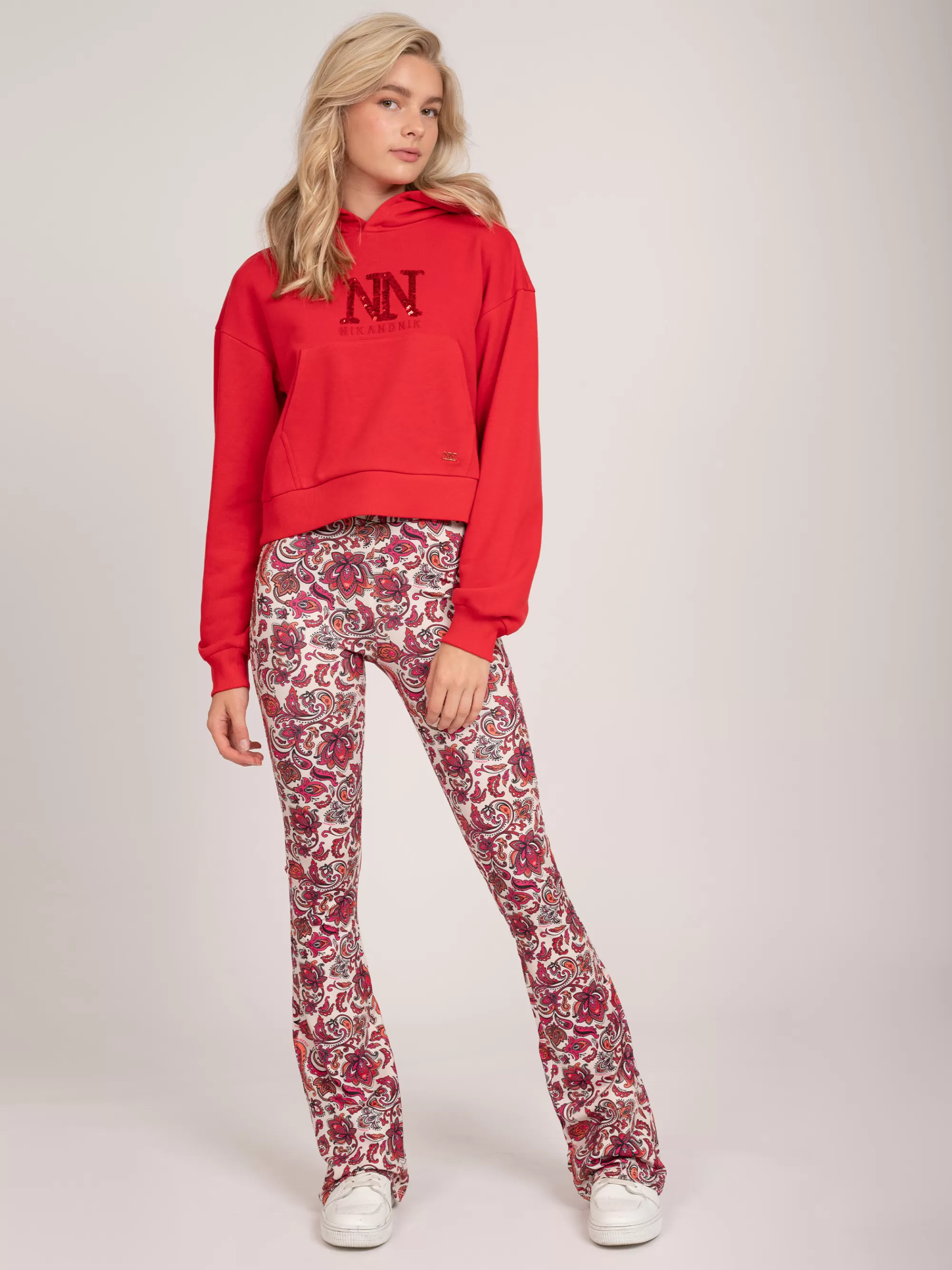 FIFTH HOUSE Broeken & Jeans-Flared broek met print Vibrantorange/fuchsiapop