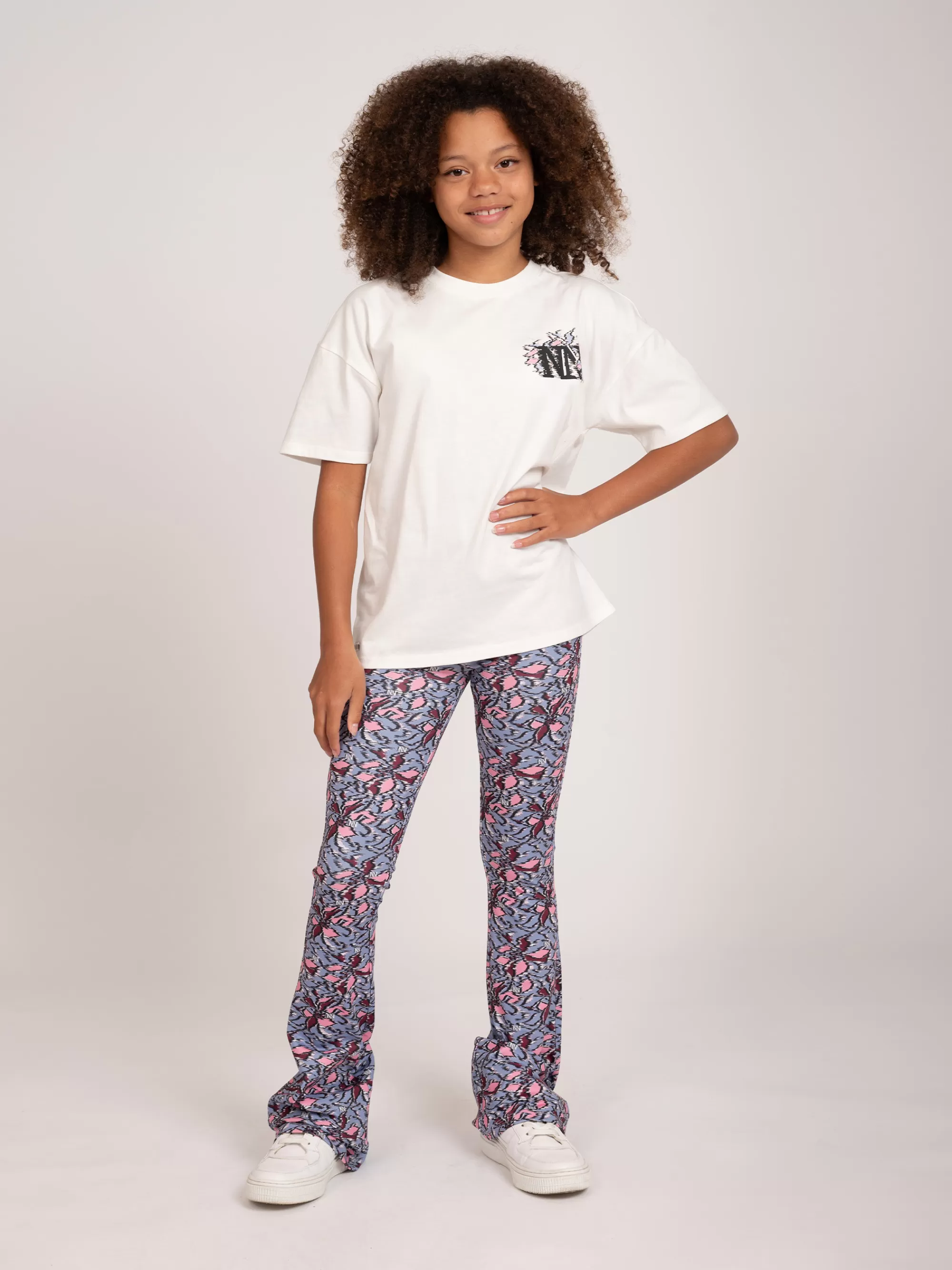 FIFTH HOUSE Broeken & Jeans-Flared broek met print Lavenderblue/softpink