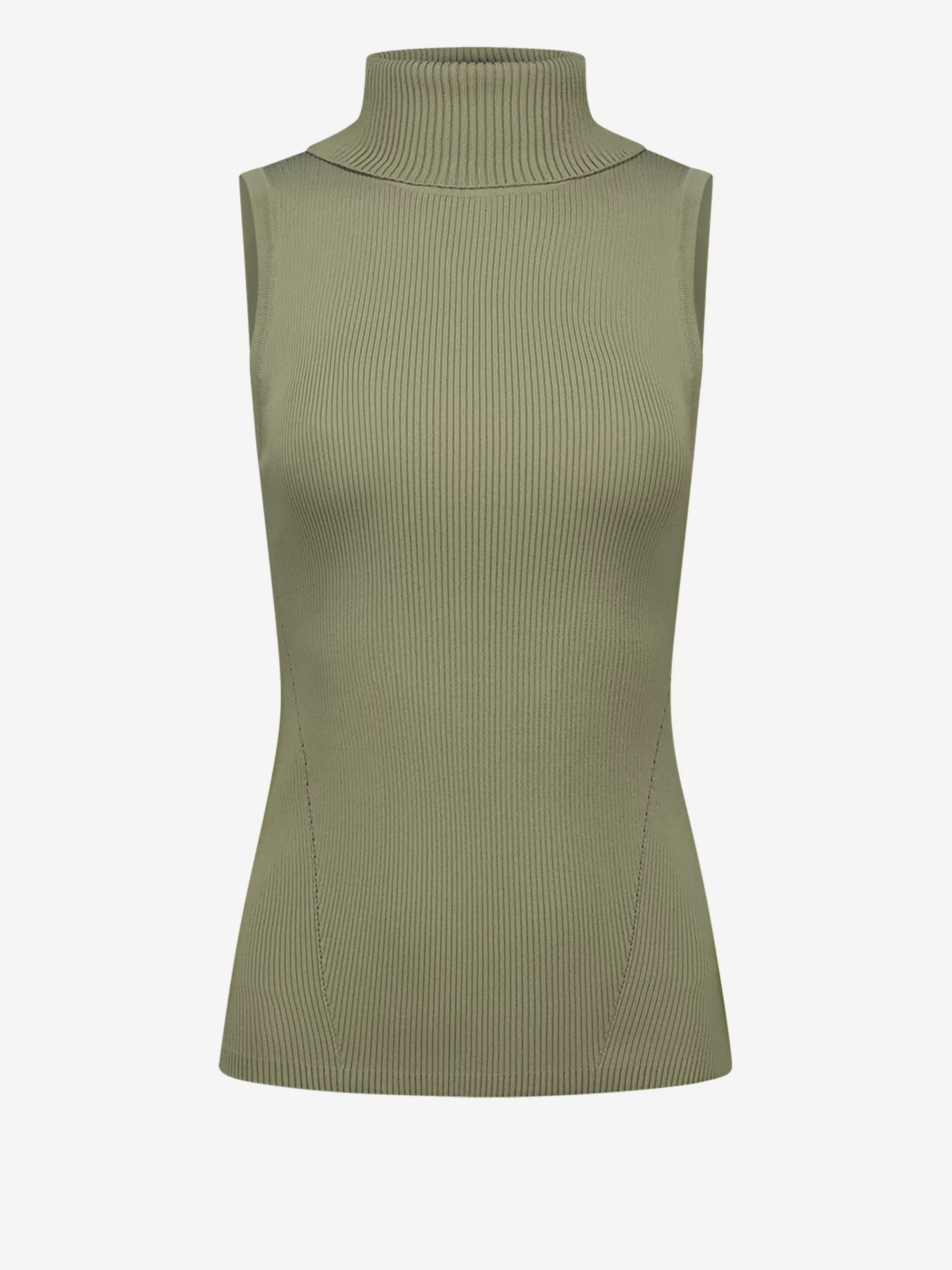 FIFTH HOUSE Tops-Geribbelde top met turtleneck Army