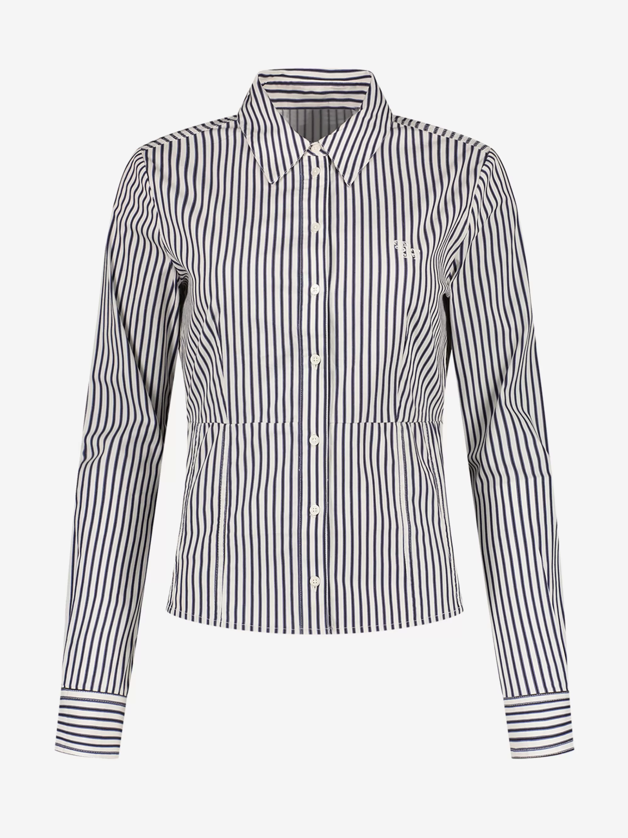 FIFTH HOUSE Blouses & Overhemden-Gestreepte Slim fit blouse Whitenavy