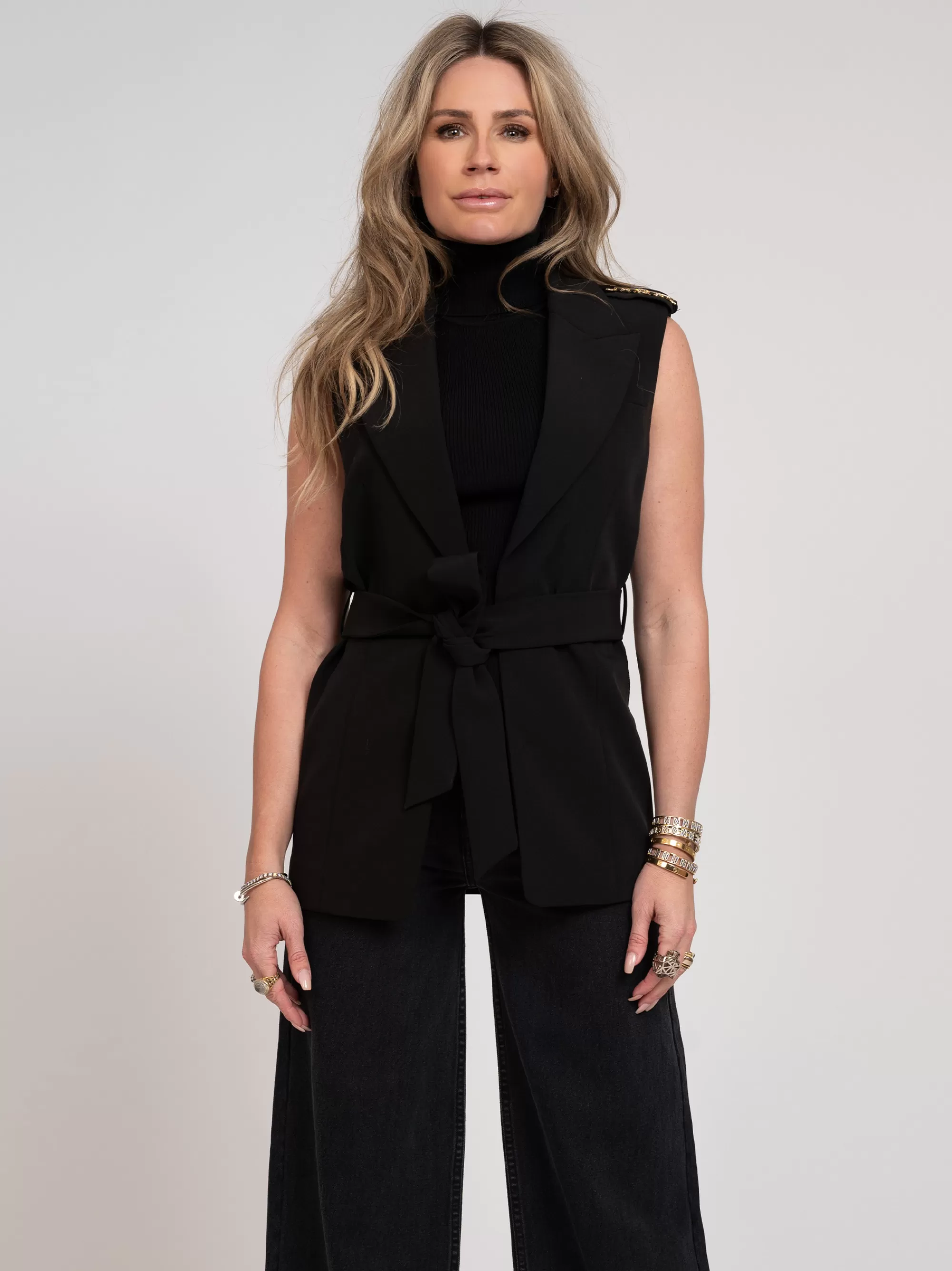 FIFTH HOUSE Blazers & Gilets-Gilet met aantrekkoord Black