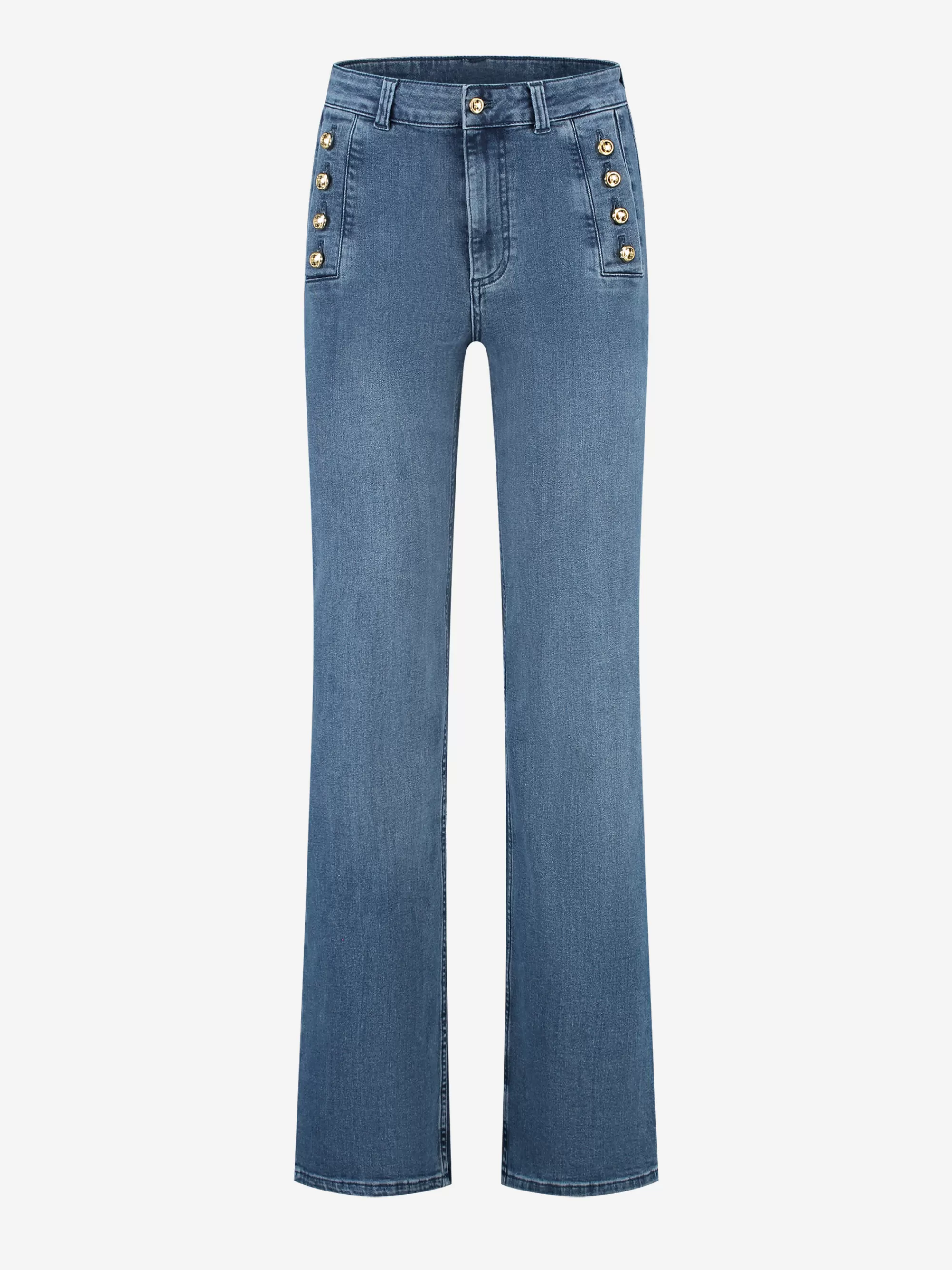 FIFTH HOUSE Broeken & Jeans-High rise jeans met knopen Navynight