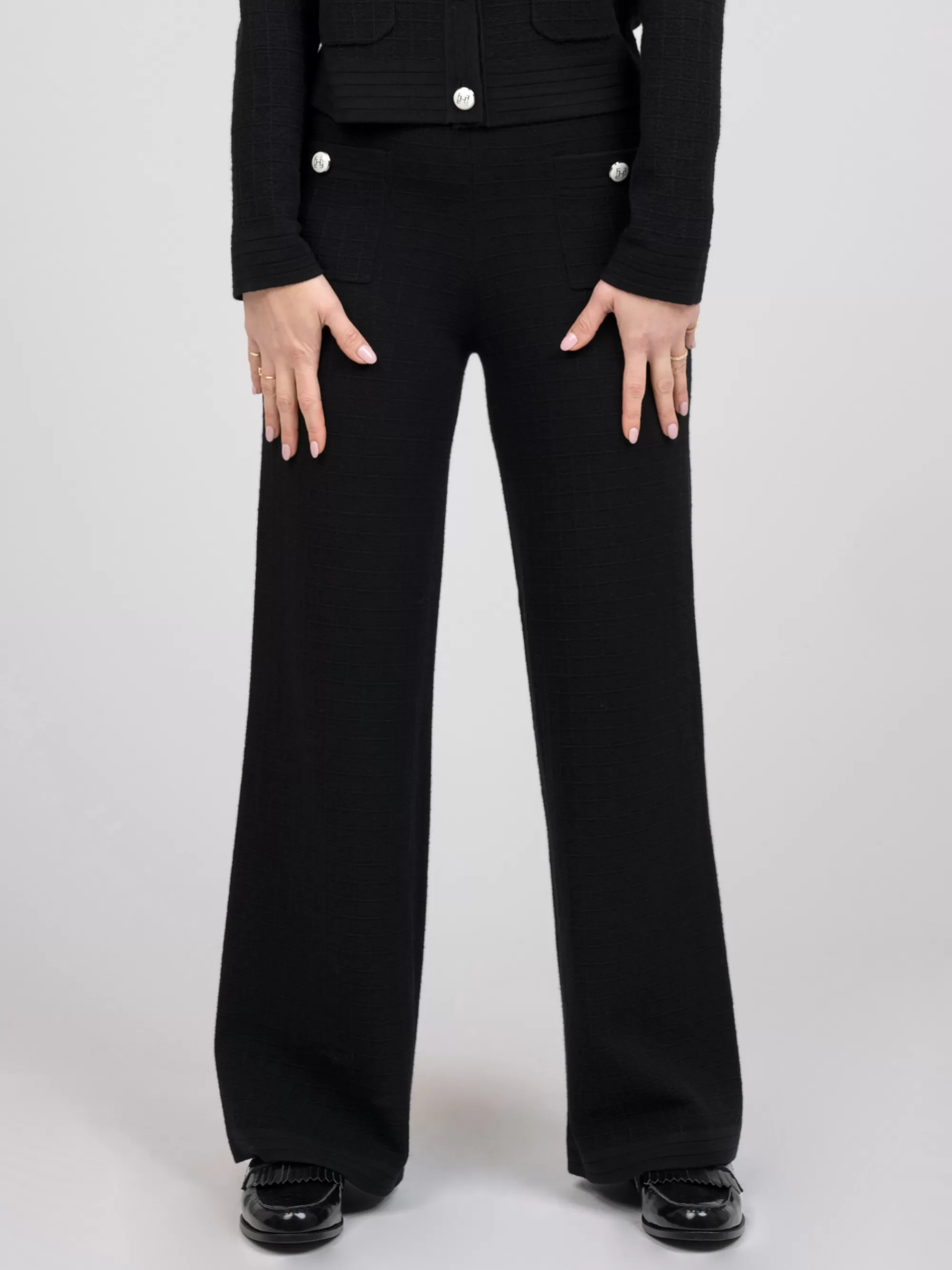 FIFTH HOUSE Sets & Co-ords | Broeken & Jeans-High waist pantalon met elastische tailleband Black