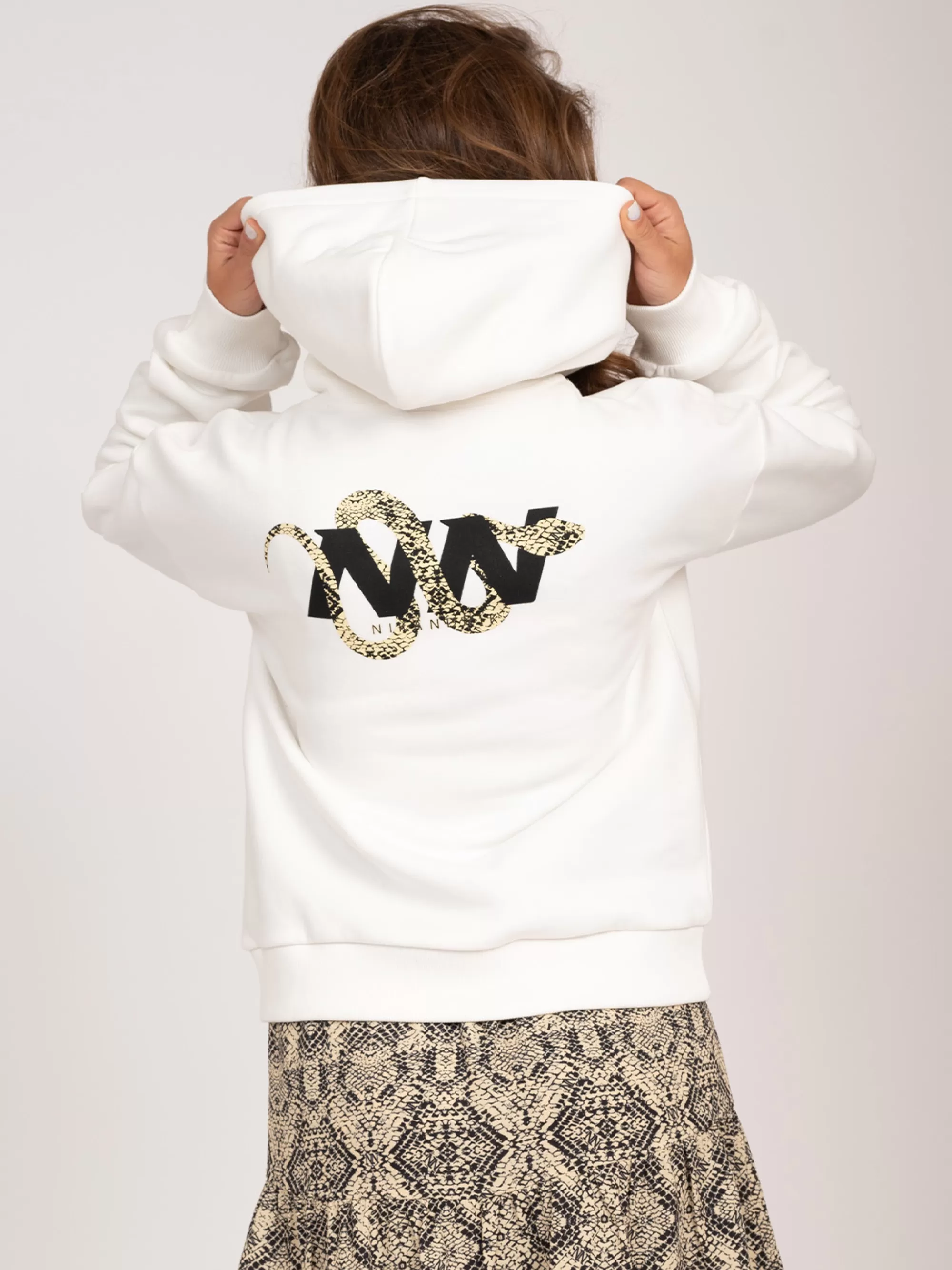 FIFTH HOUSE Truien & Vesten-Hoodie met grafische slangenprint Offwhite/oat